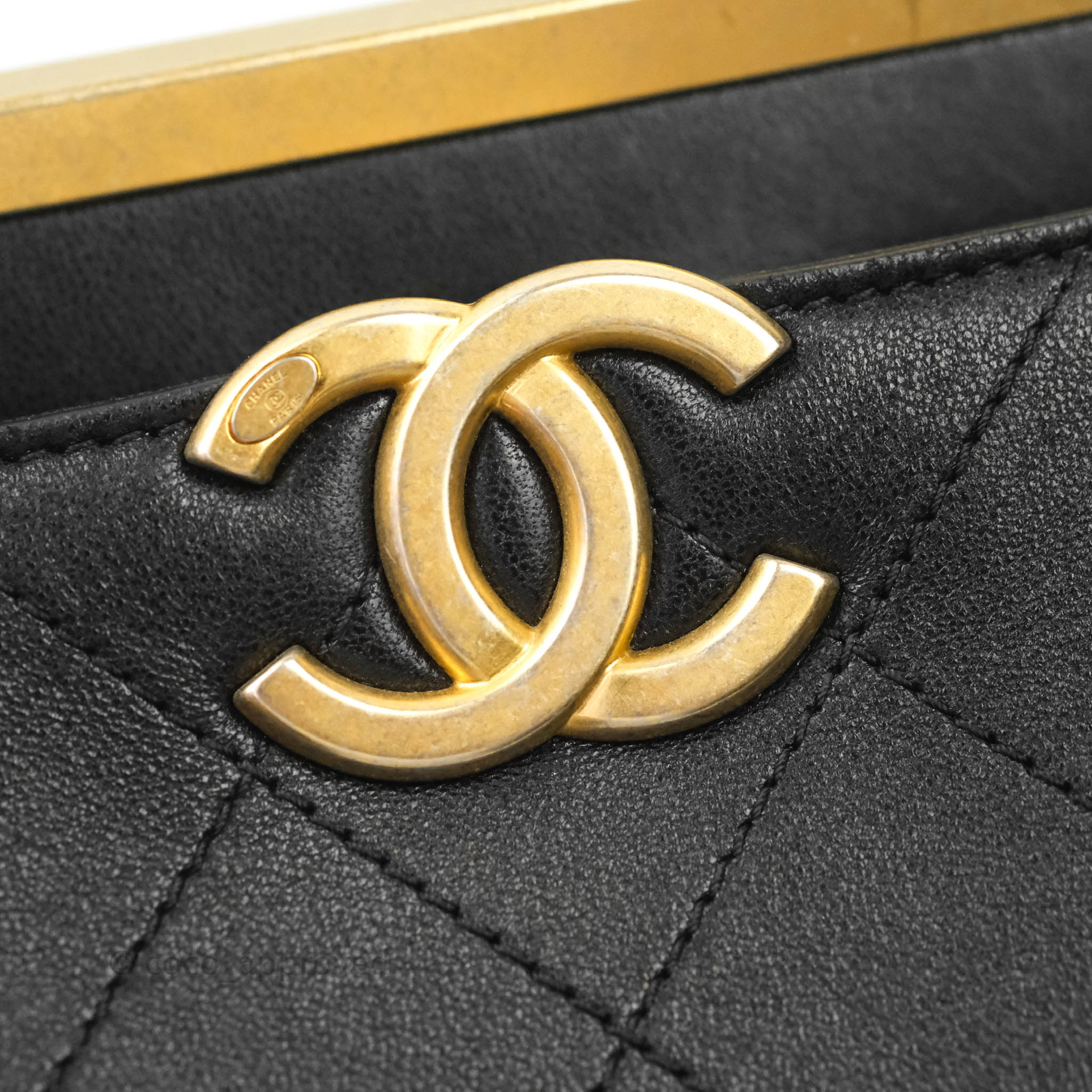 Chanel Black Quilted Calfskin Coco Luxe Large Shopping Bag