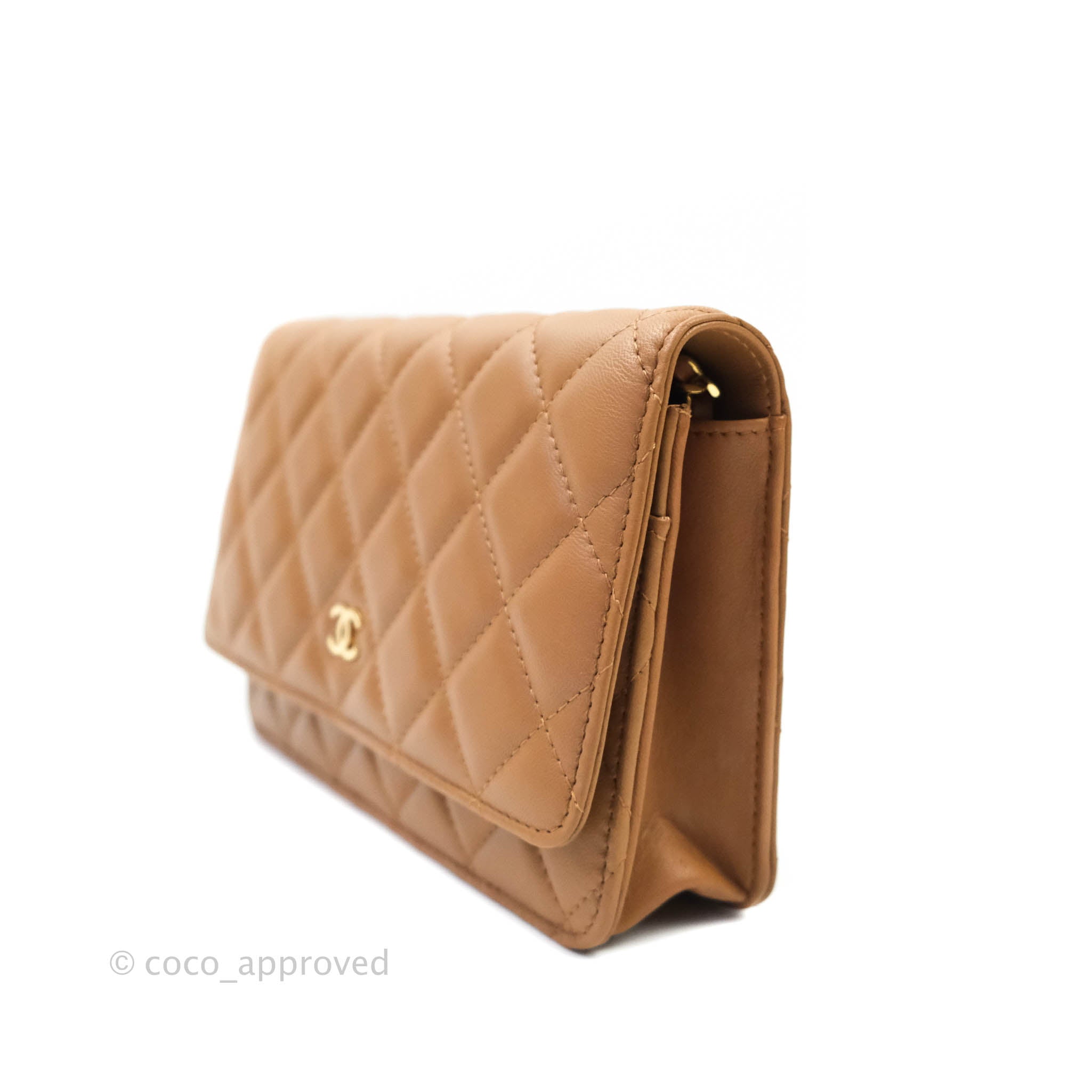 Chanel Quilted Wallet on Chain WOC Caramel Tan Lambskin Gold Hardware – Coco  Approved Studio