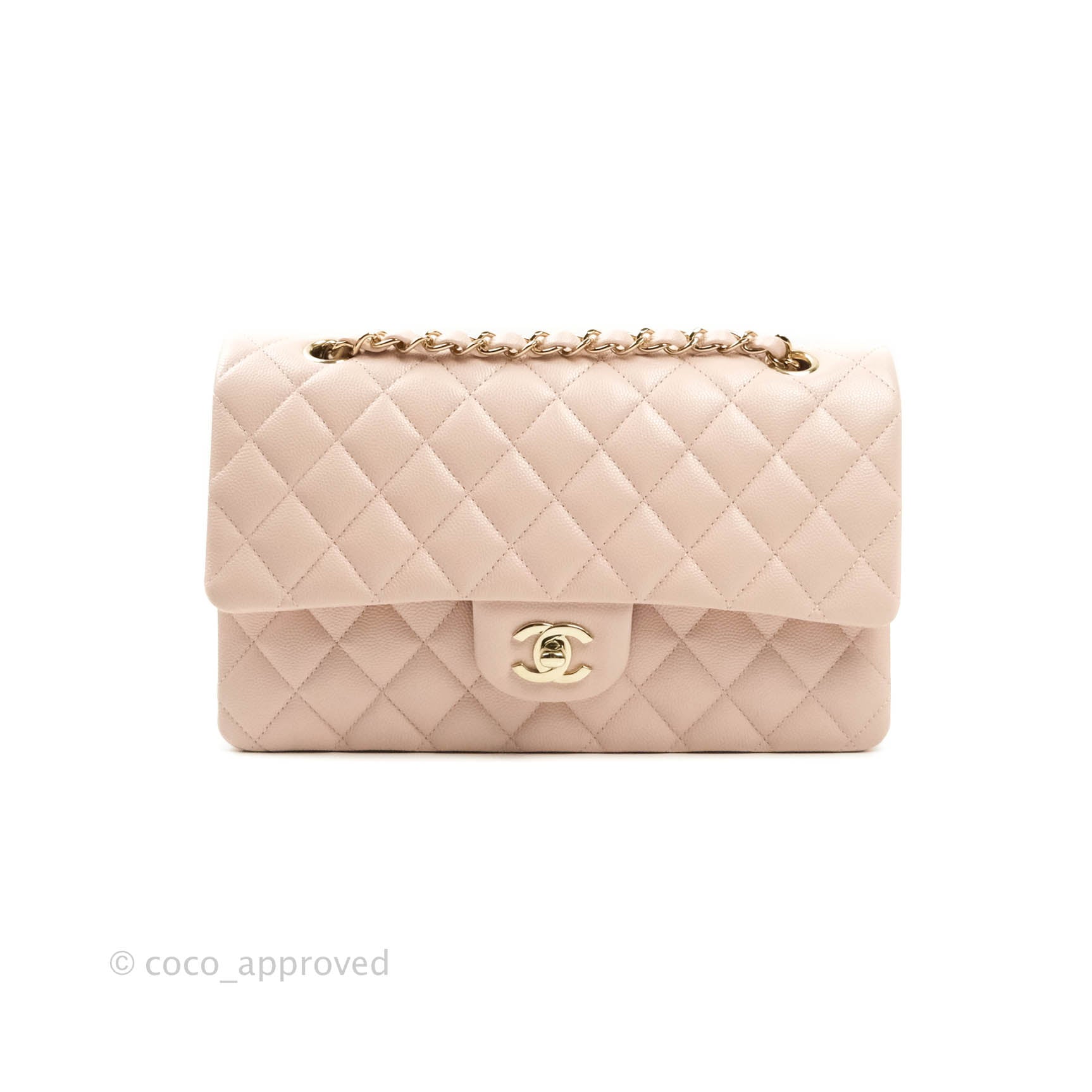 Chanel Beige Claire Caviar Medium Classic Flap in GHW, Luxury, Bags &  Wallets on Carousell