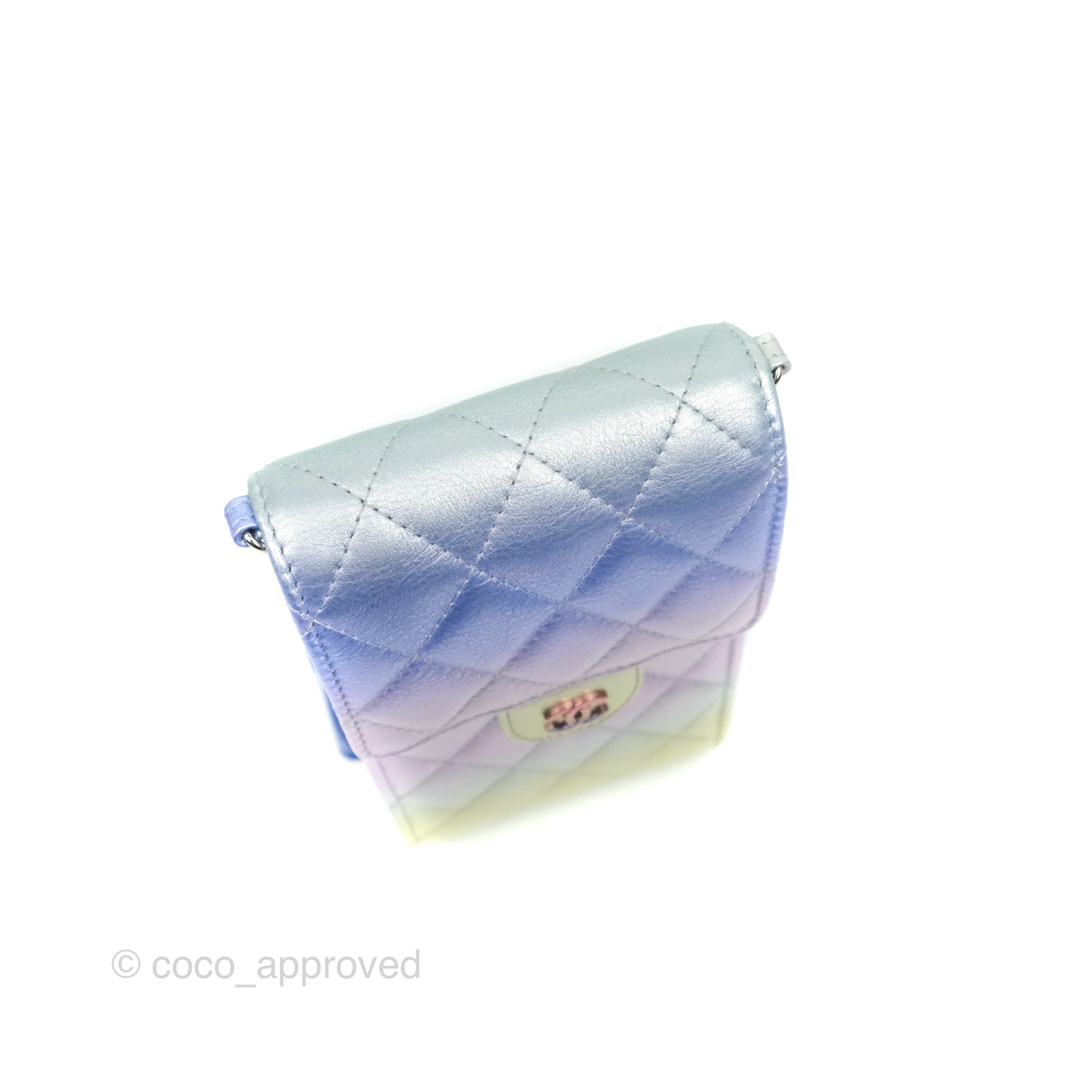 Chanel Classic Quilted Metallic Rainbow Lambskin Card Holder Rainbow H –  Coco Approved Studio