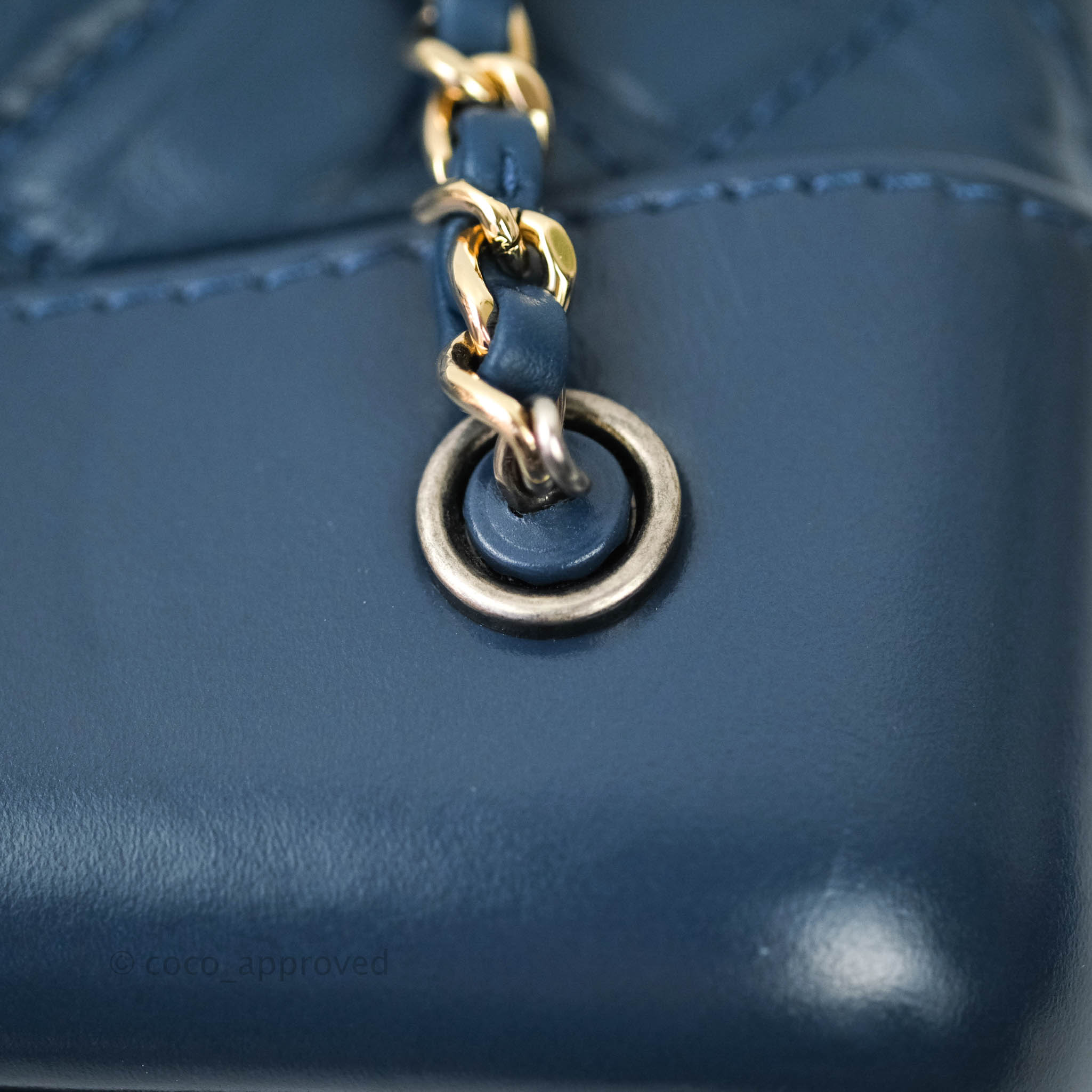 CC Blue Aged Calfskin Small Gabrielle Backpack JZC6074 – Vintage Sac