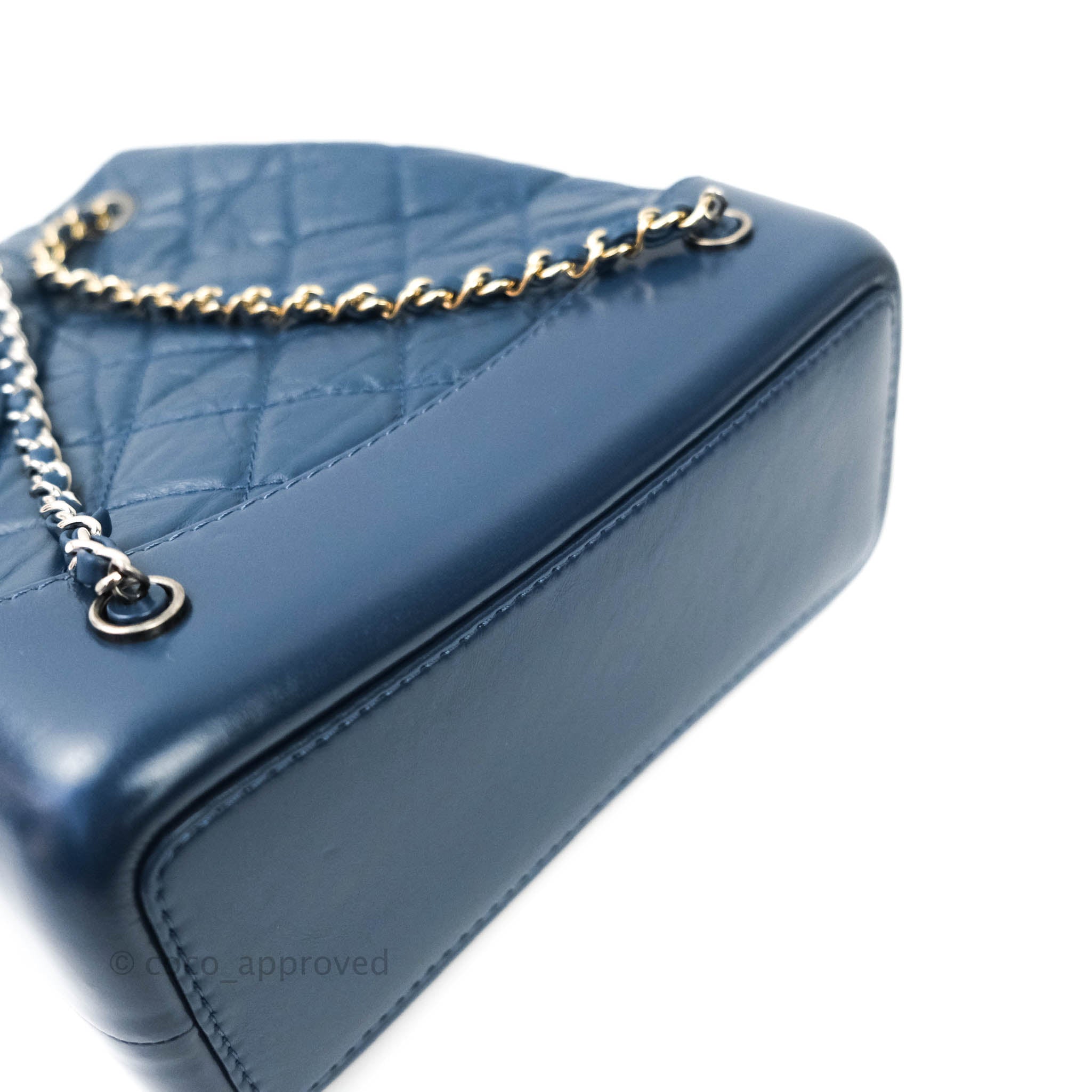 Chanel Gabrielle Blue Leather Bagpack W/Original Box & Dust Bag & Card –  Watch & Jewelry Exchange