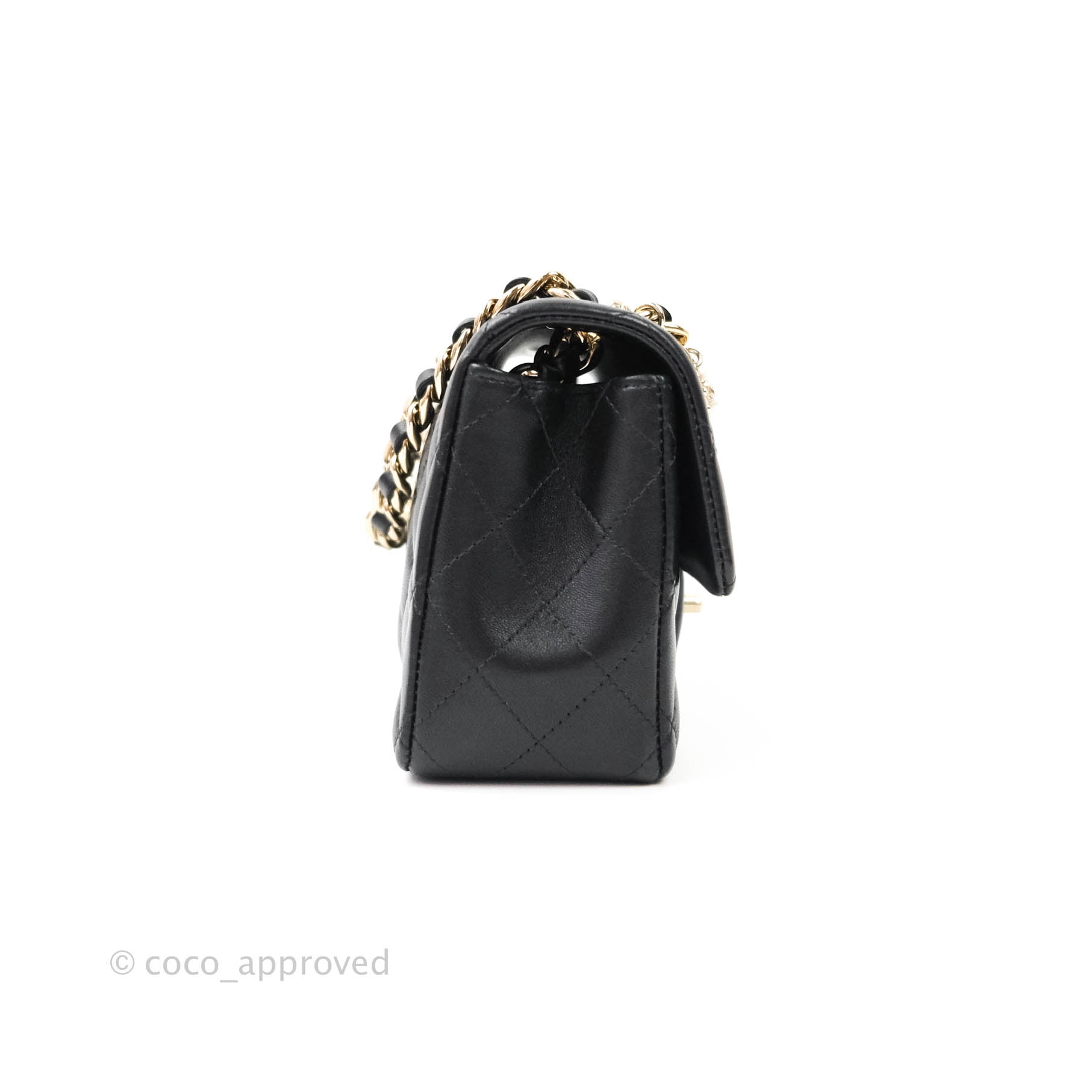 Chanel Mini Rectangular Flap Bag SO Black Patent Black Hardware