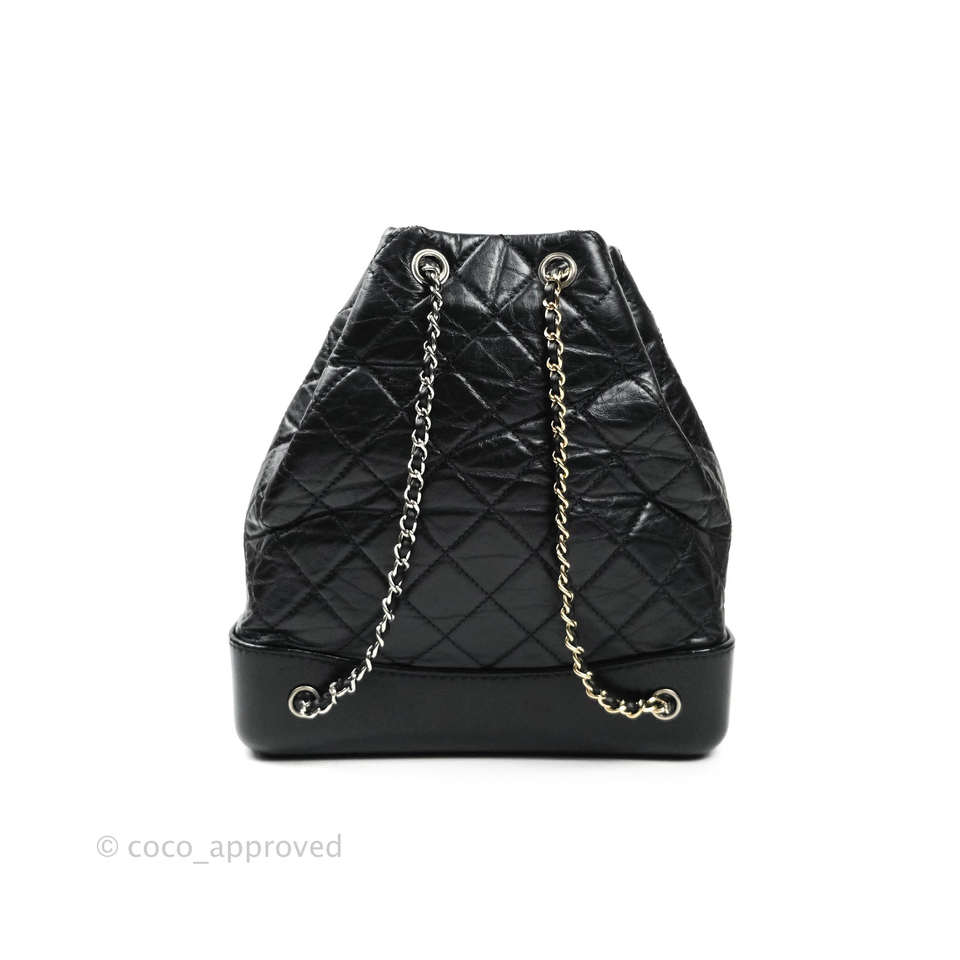 Chanel Medium Gabrielle Backpack Black Aged Calfskin – Coco Approved Studio