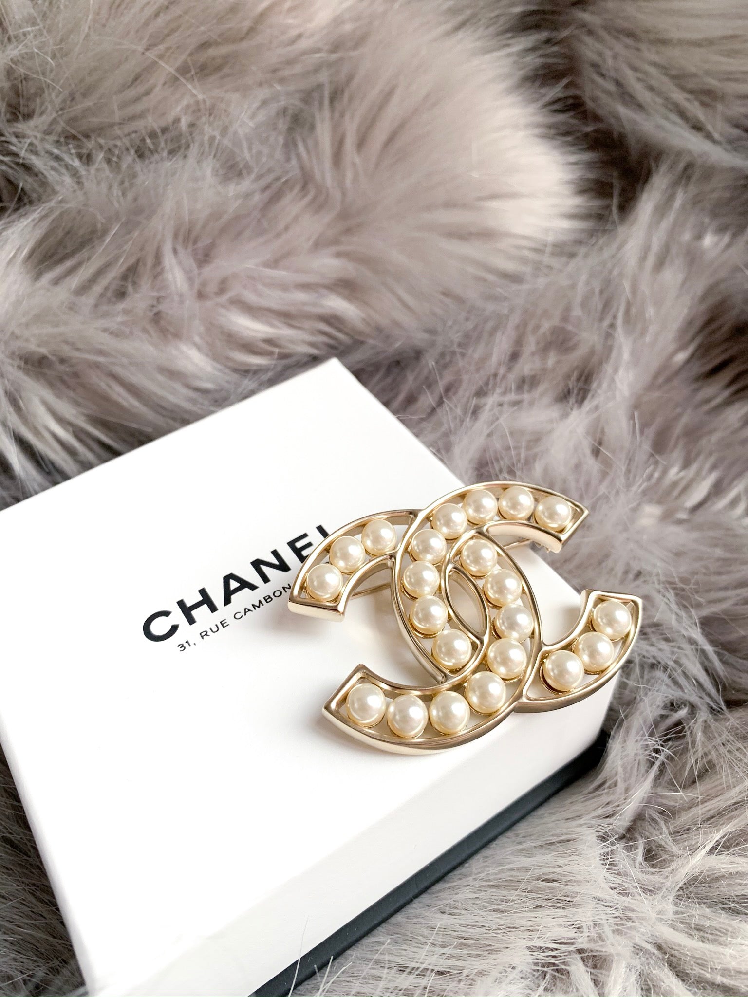 Chanel Pearl CC Brooch Approved Studio