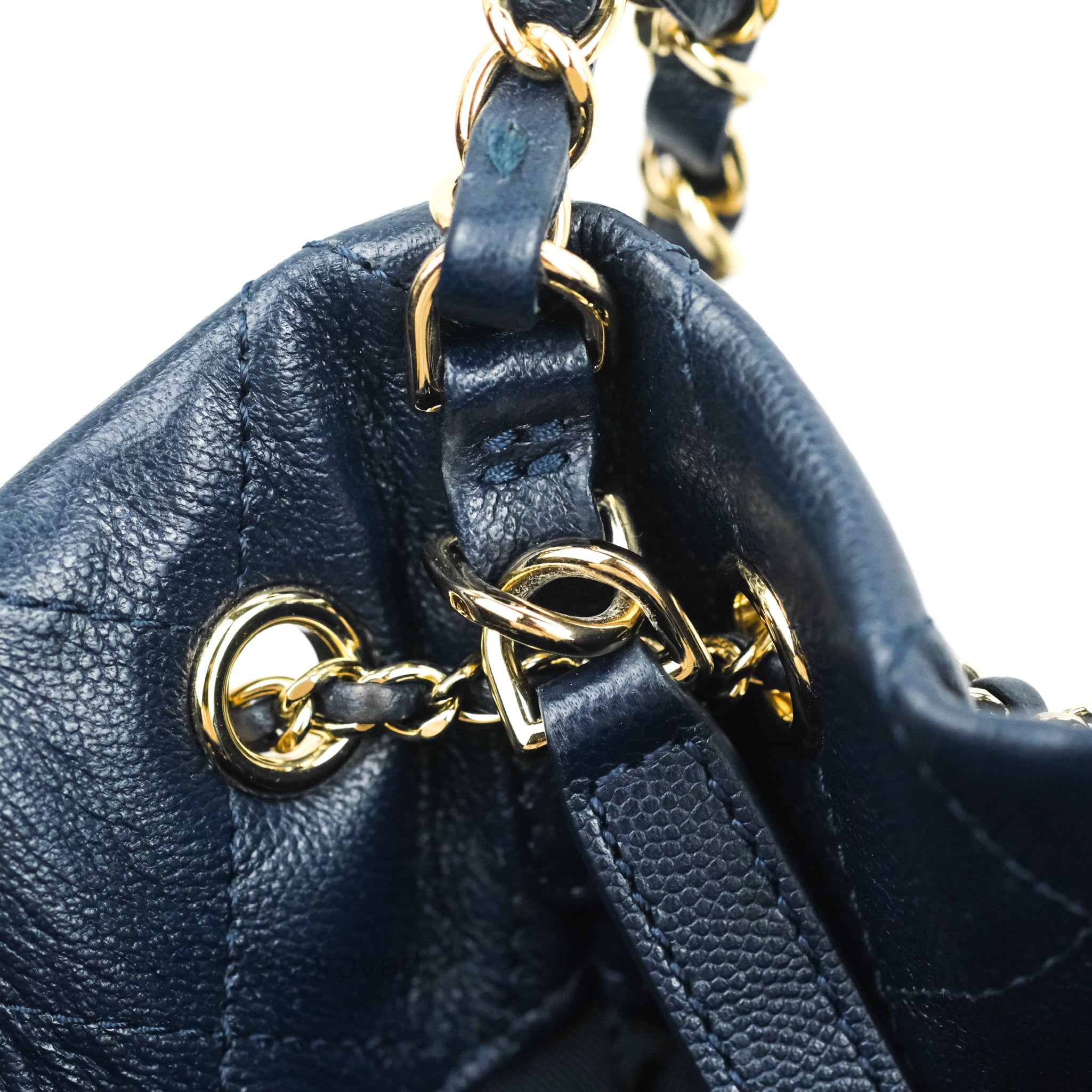 Chanel Medium Quilted Rolled Up Bucket Drawstring Bag Navy Caviar Gold –  Coco Approved Studio