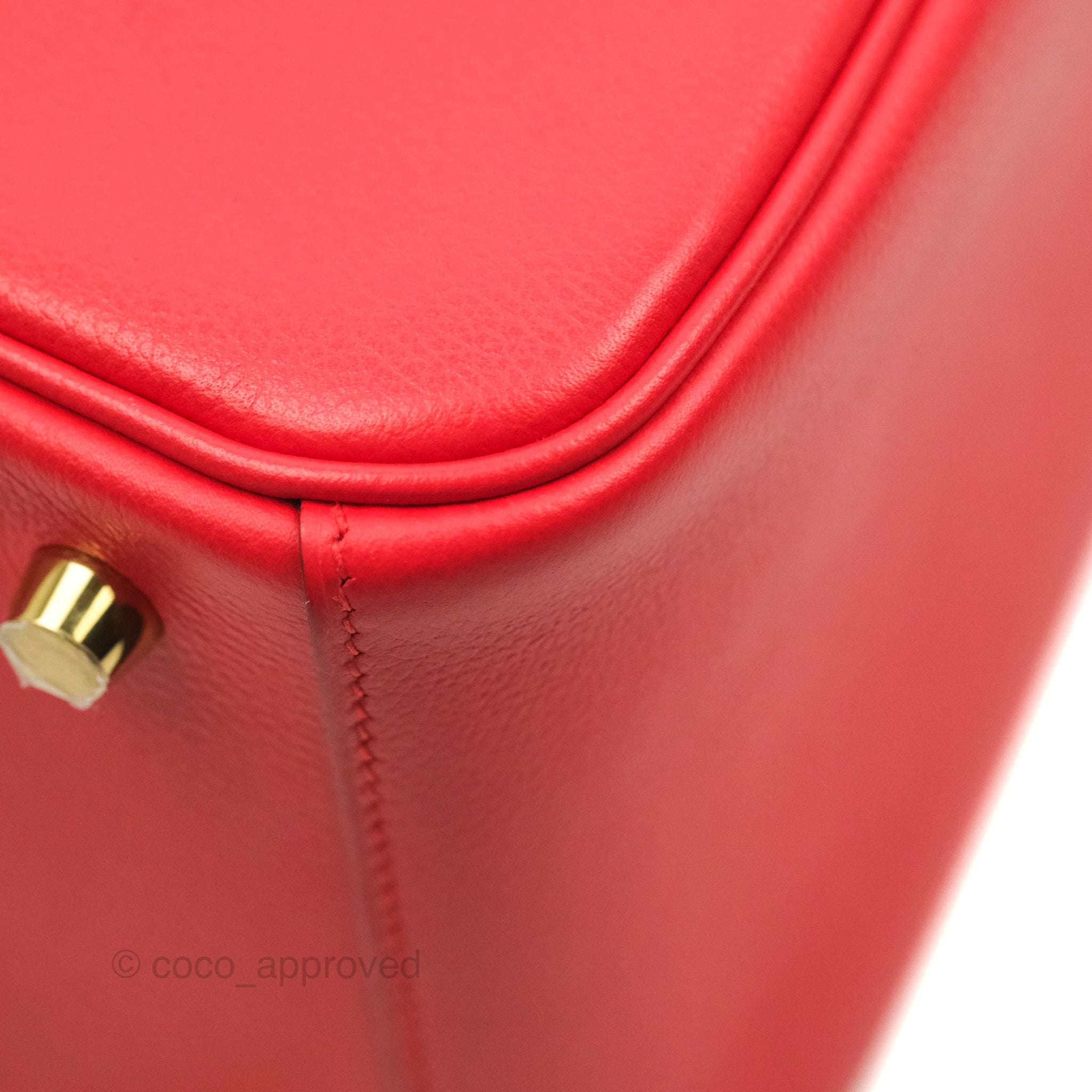 Hermès Lindy 26 Rouge de Coeur Clemence Gold Hardware – Coco Approved Studio
