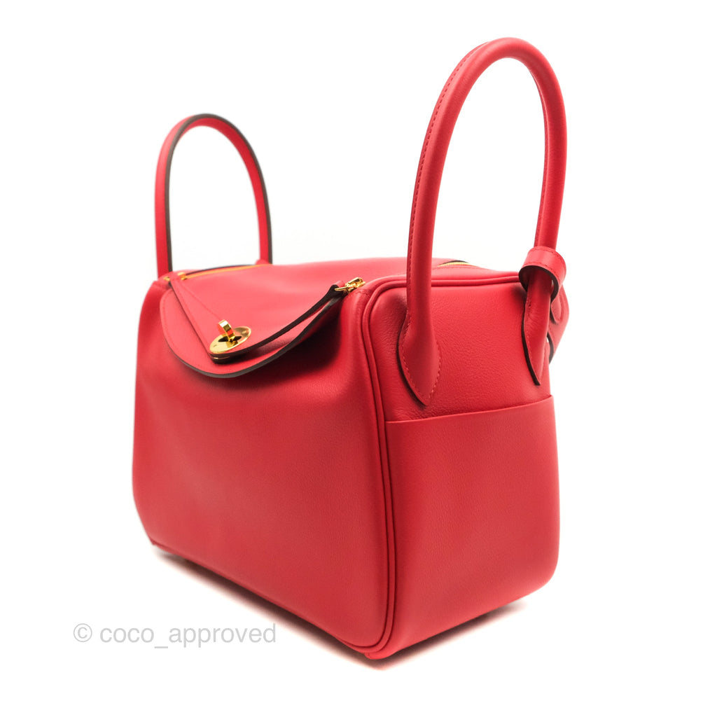 Hermès Lindy 26 Evercolour Rouge de Coeur Gold Hardware