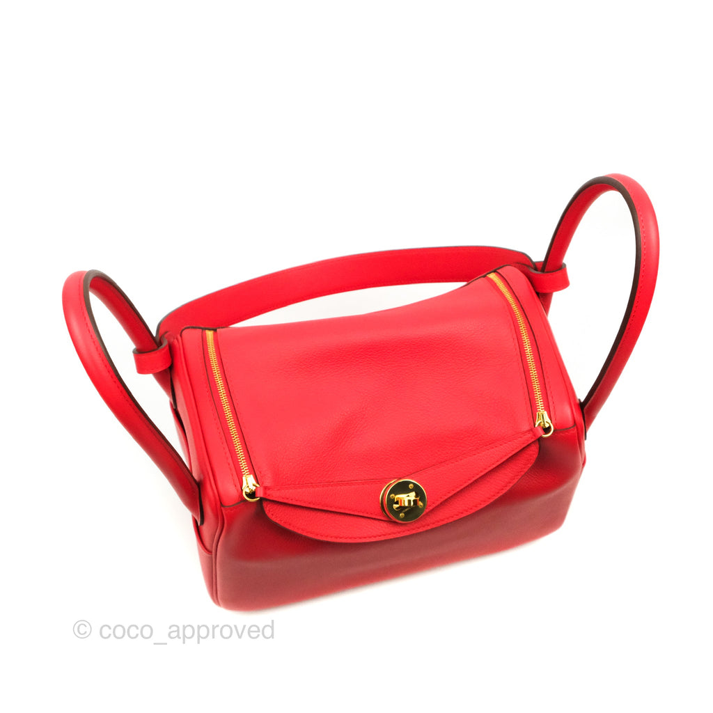 Hermès Lindy 26 Evercolour Rouge de Coeur Gold Hardware