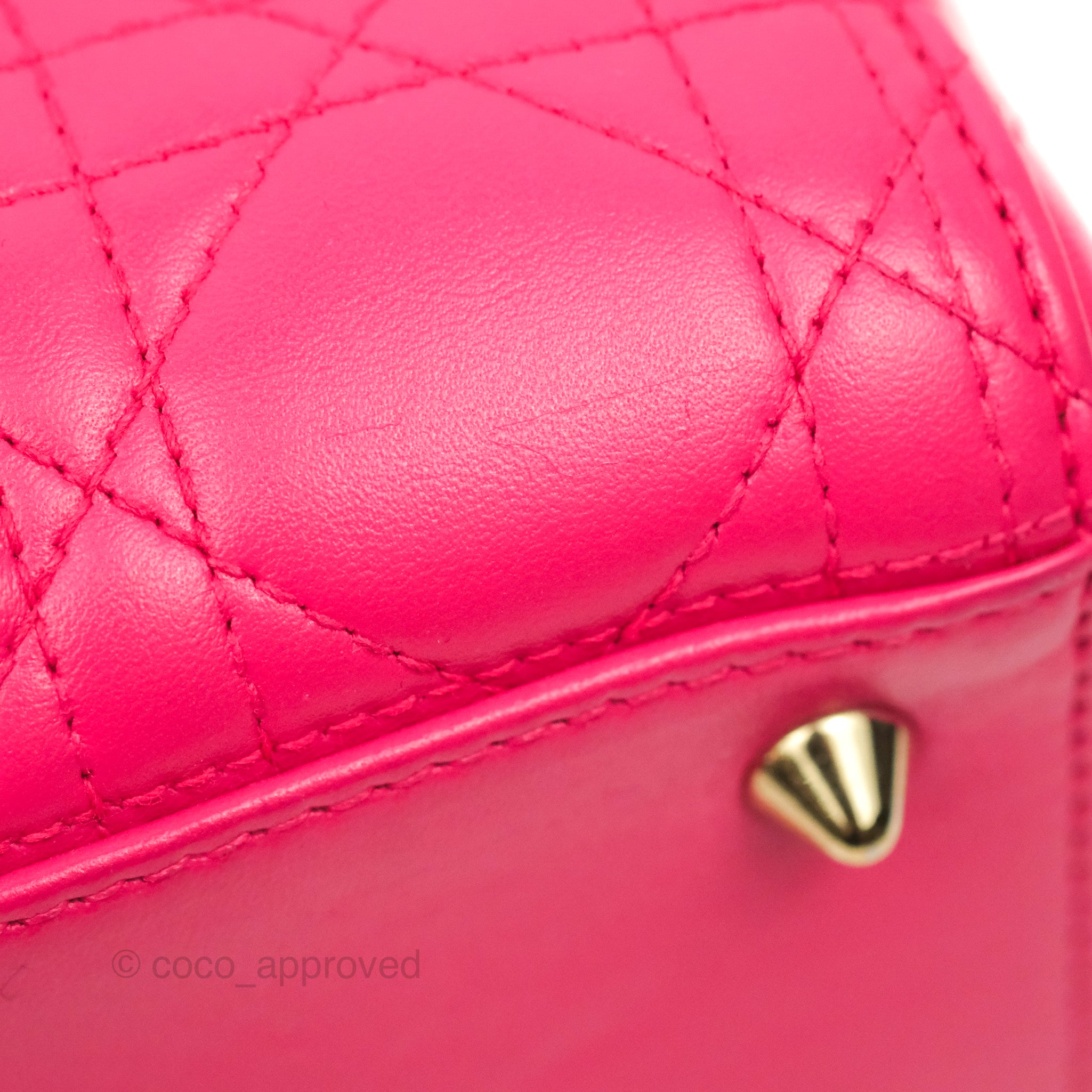 Christian Dior Lady Dior Medium Fuschia Pink Lambskin Gold Hardware – Coco  Approved Studio