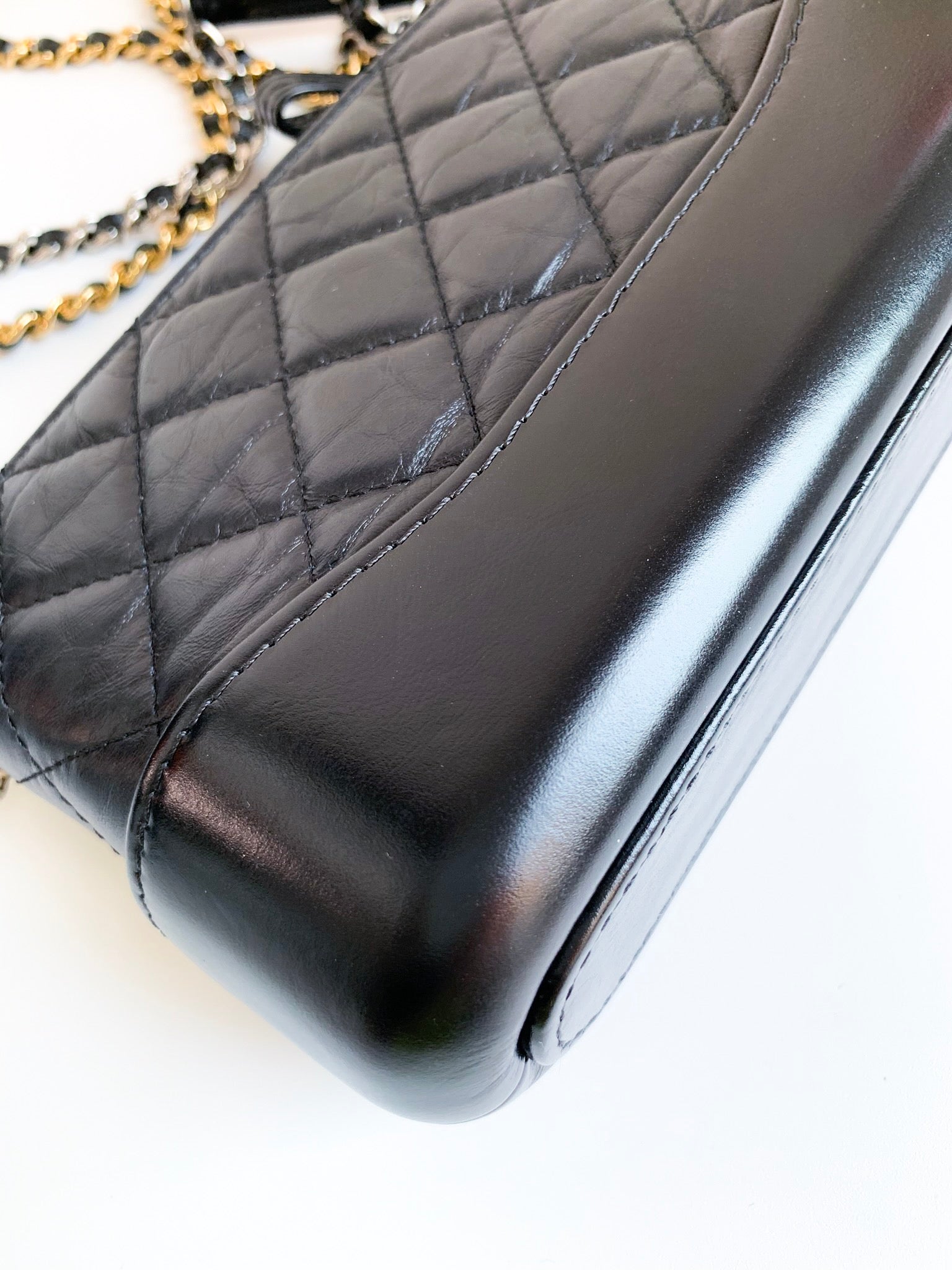 CHANEL Gabrielle clutch with two chains silver and gold – U & Moi