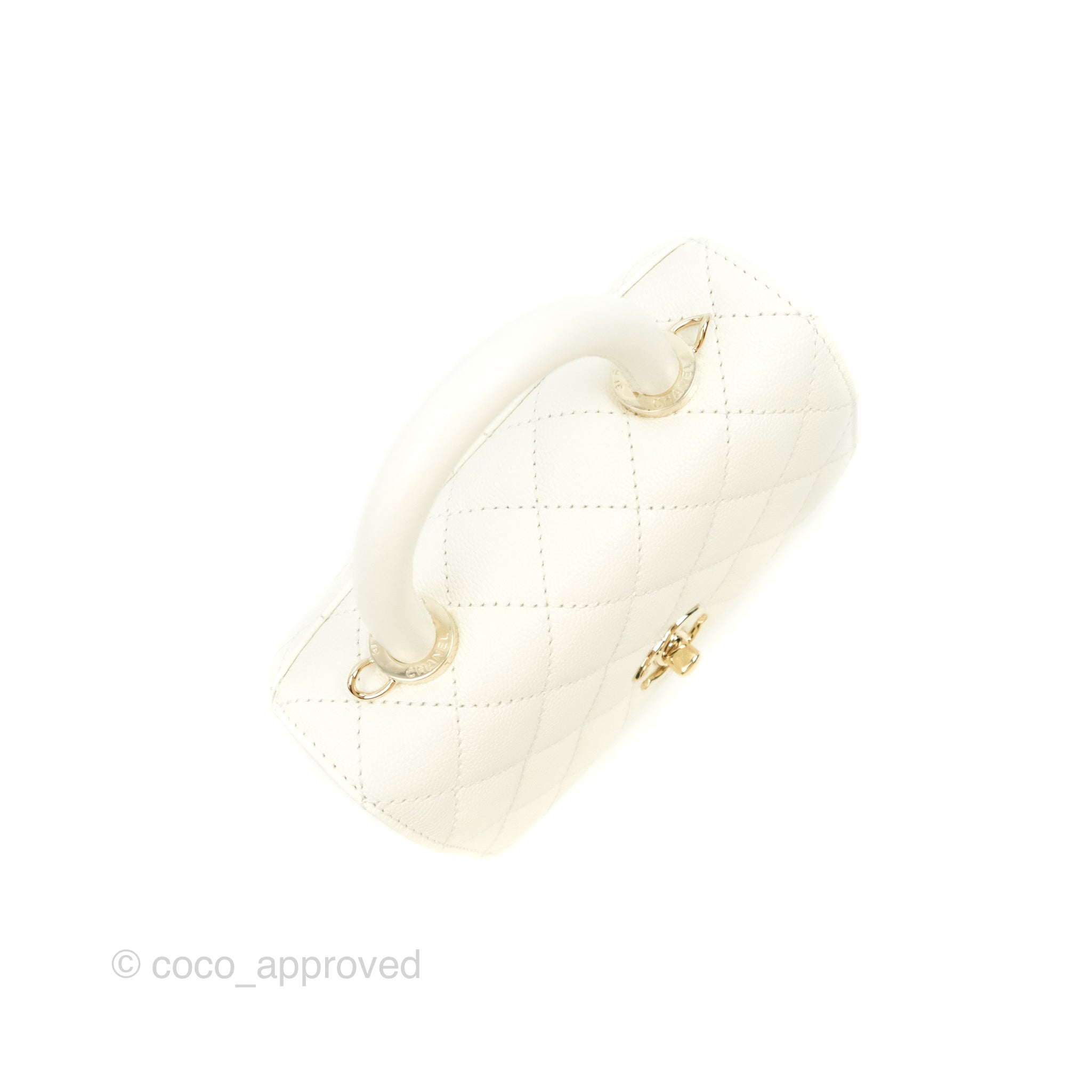 Chanel Extra Mini Coco Handle Quilted White Caviar Gold Hardware – Coco  Approved Studio