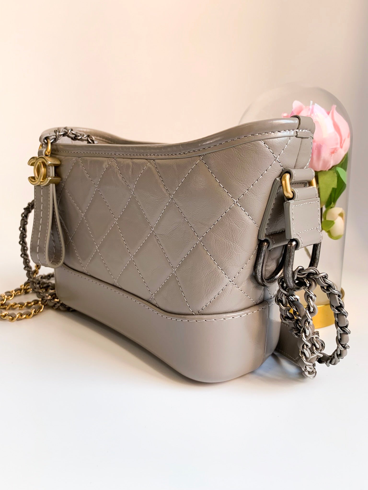 Gabrielle CHANEL Bag taupe leather For Sale at 1stDibs