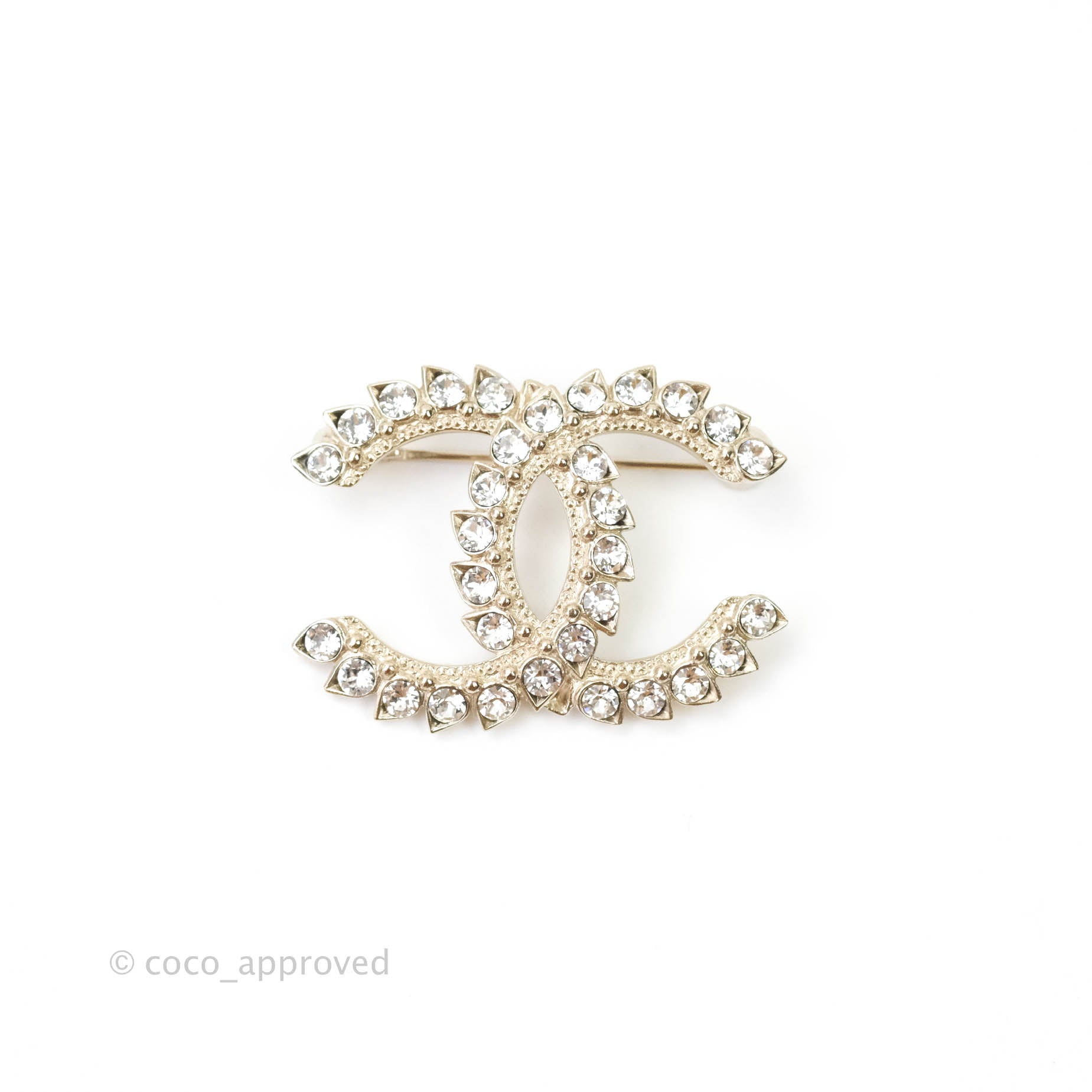 Chanel CC Crystal Brooch Silver Tone – Coco Approved Studio