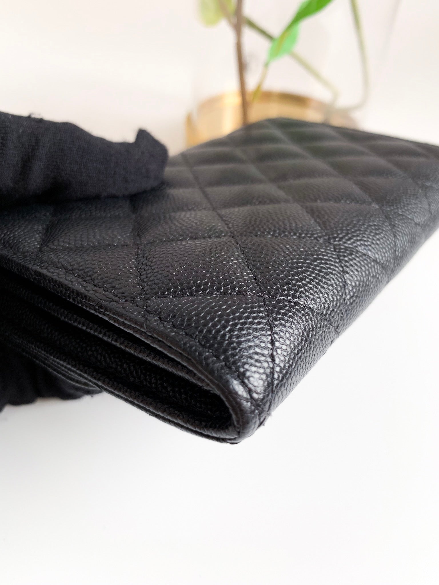 Chanel Black Caviar Leather Classic Flat Wallet Pouch Chanel | The Luxury  Closet