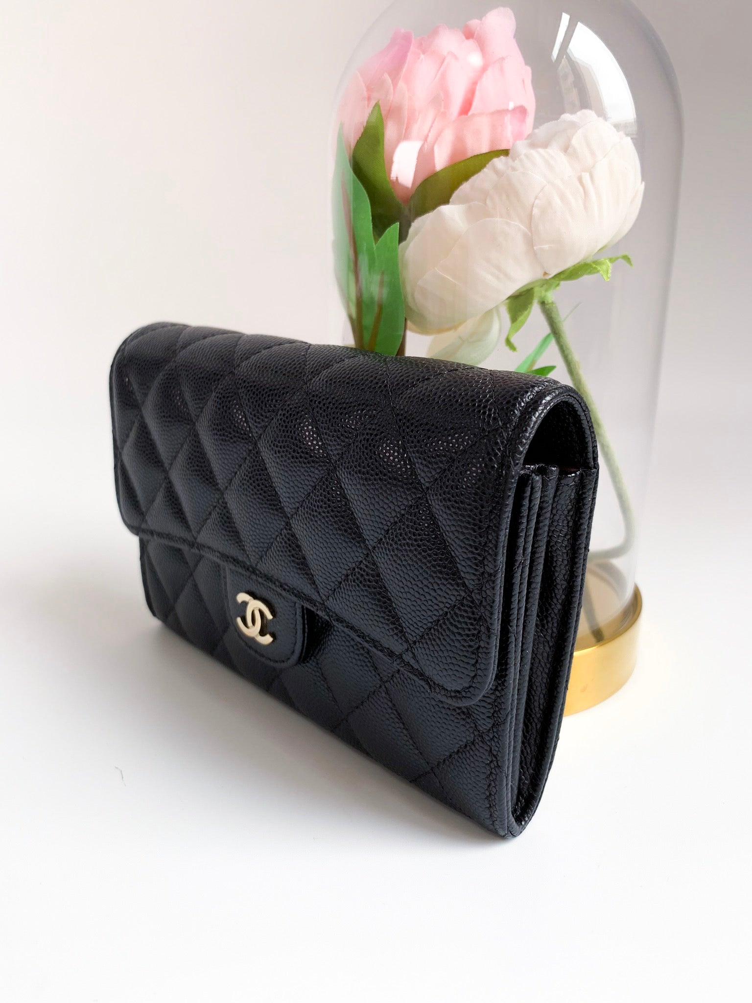 Chanel long wallet black 