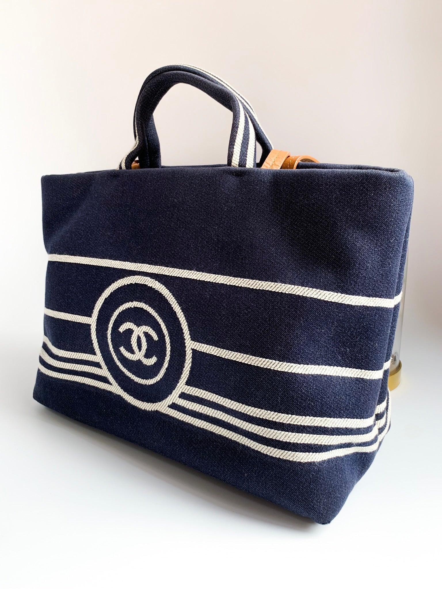 Chanel Large Denim CC Shopping Tote - Blue Totes, Handbags - CHA956345