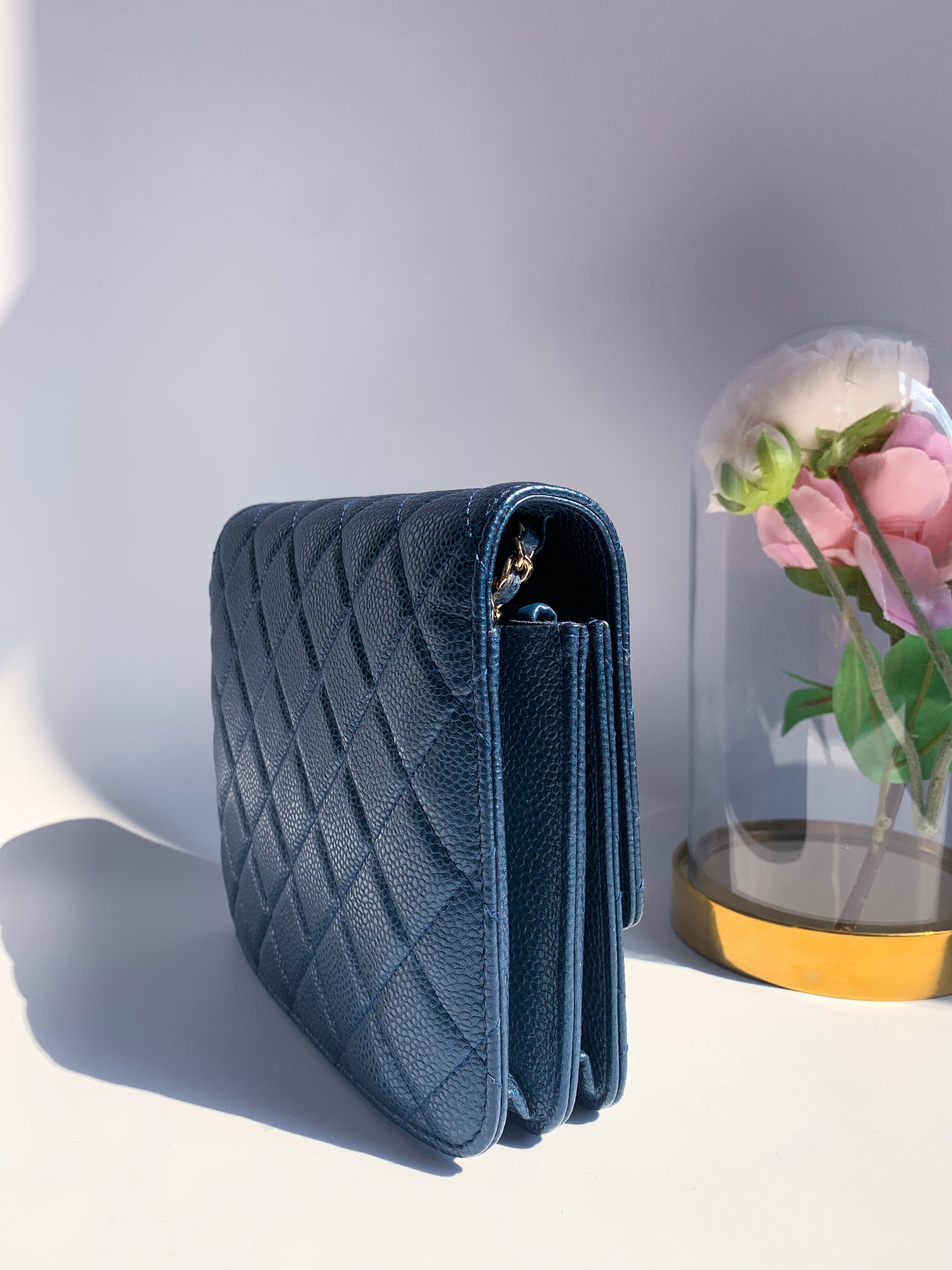 Chanel Square WOC Iridescent Petrol Blue 18S⁣ – Coco Approved Studio