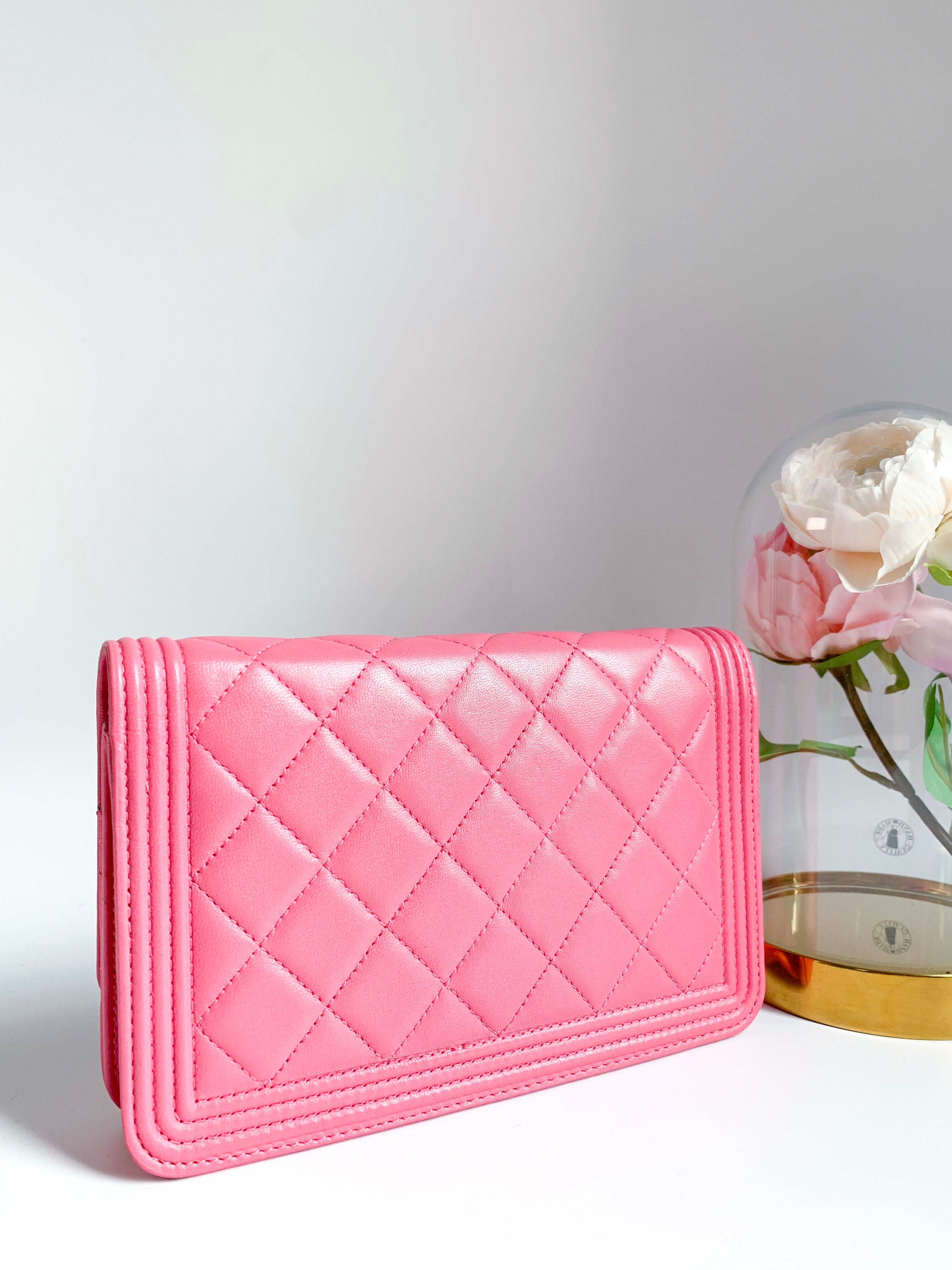 Chanel Boy Wallet on Chain Pink Lambskin RHW⁣ – Coco Approved Studio