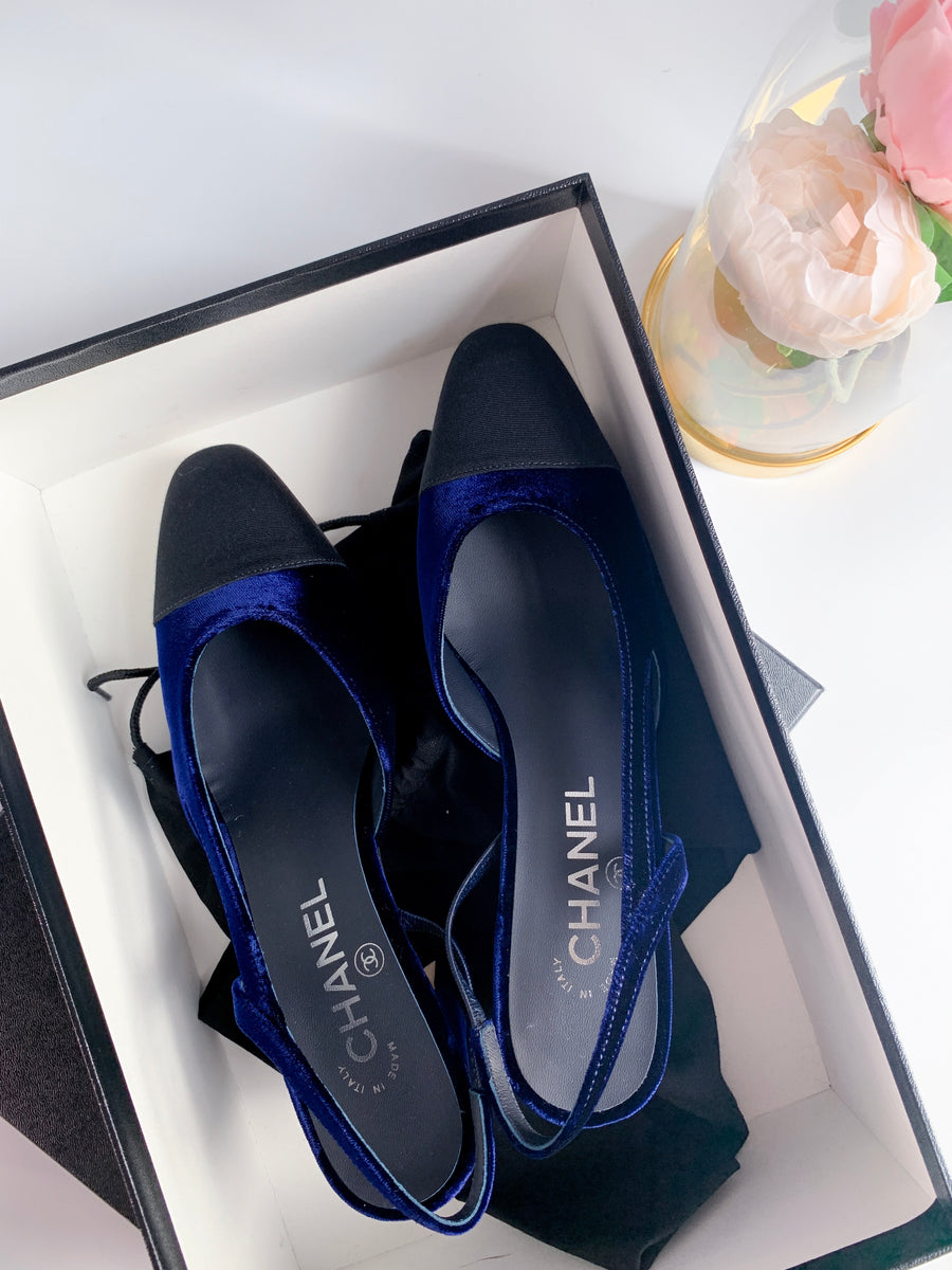 Chanel Slingback Beige Flat Shoes