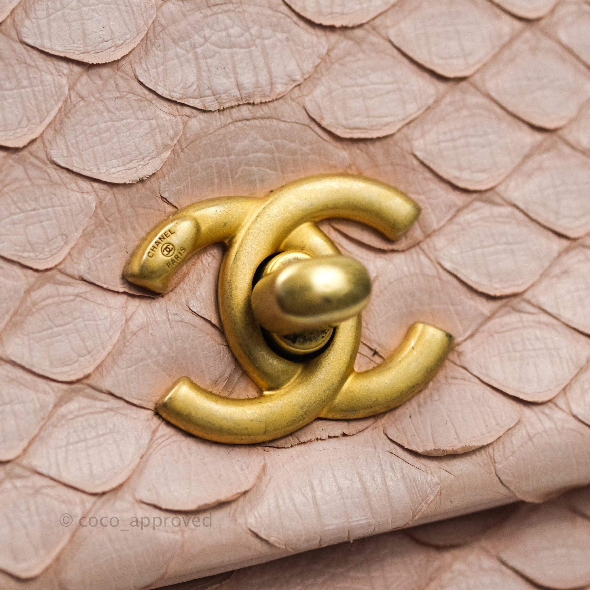 Chanel Quilted Mini Coco Handle Baby Pink Python Gold Hardware – Coco  Approved Studio