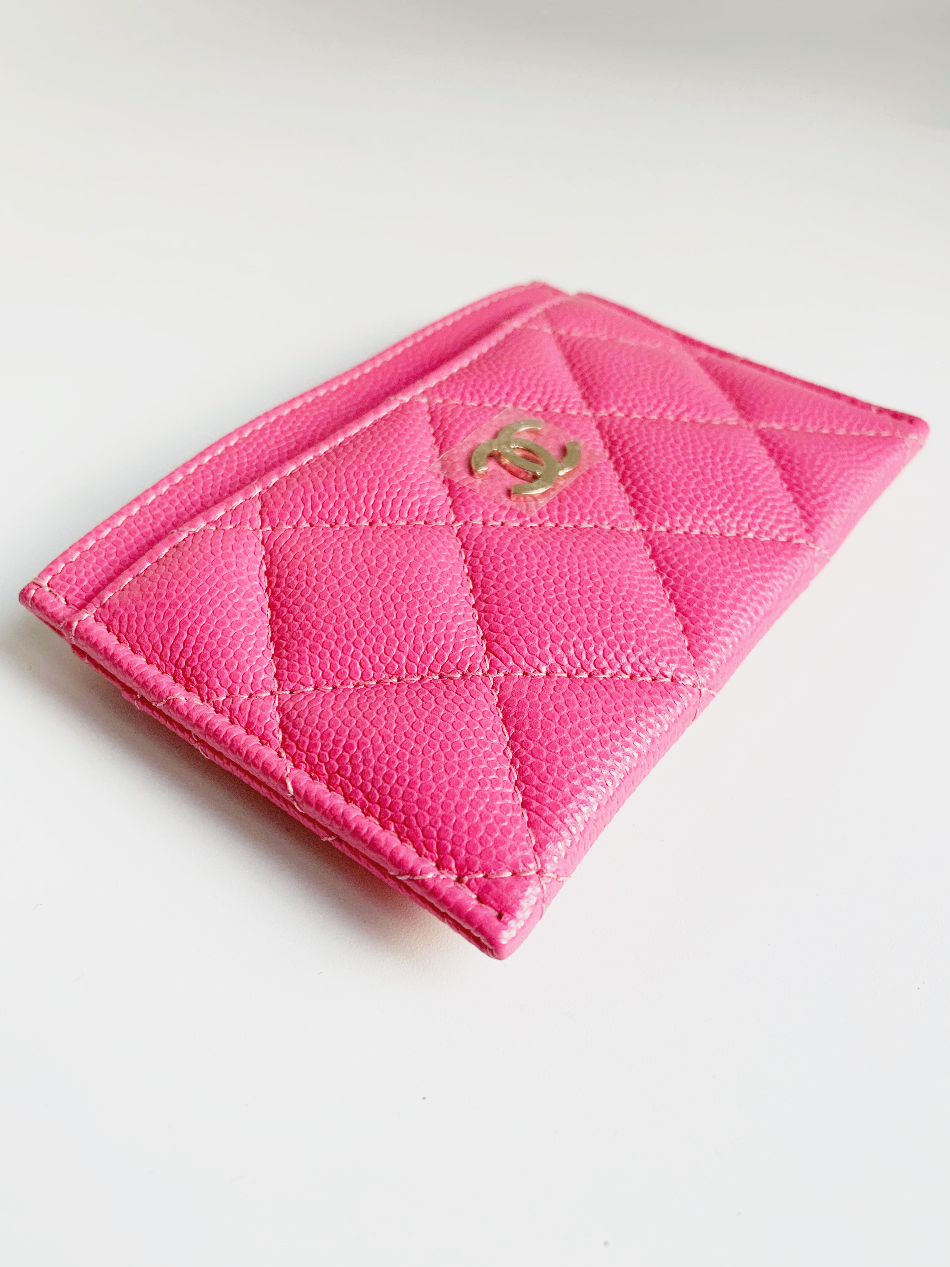 SOLD Brand New Chanel Flap Card Holder Pink SHW  Chanel flap Chanel bag  Chanel