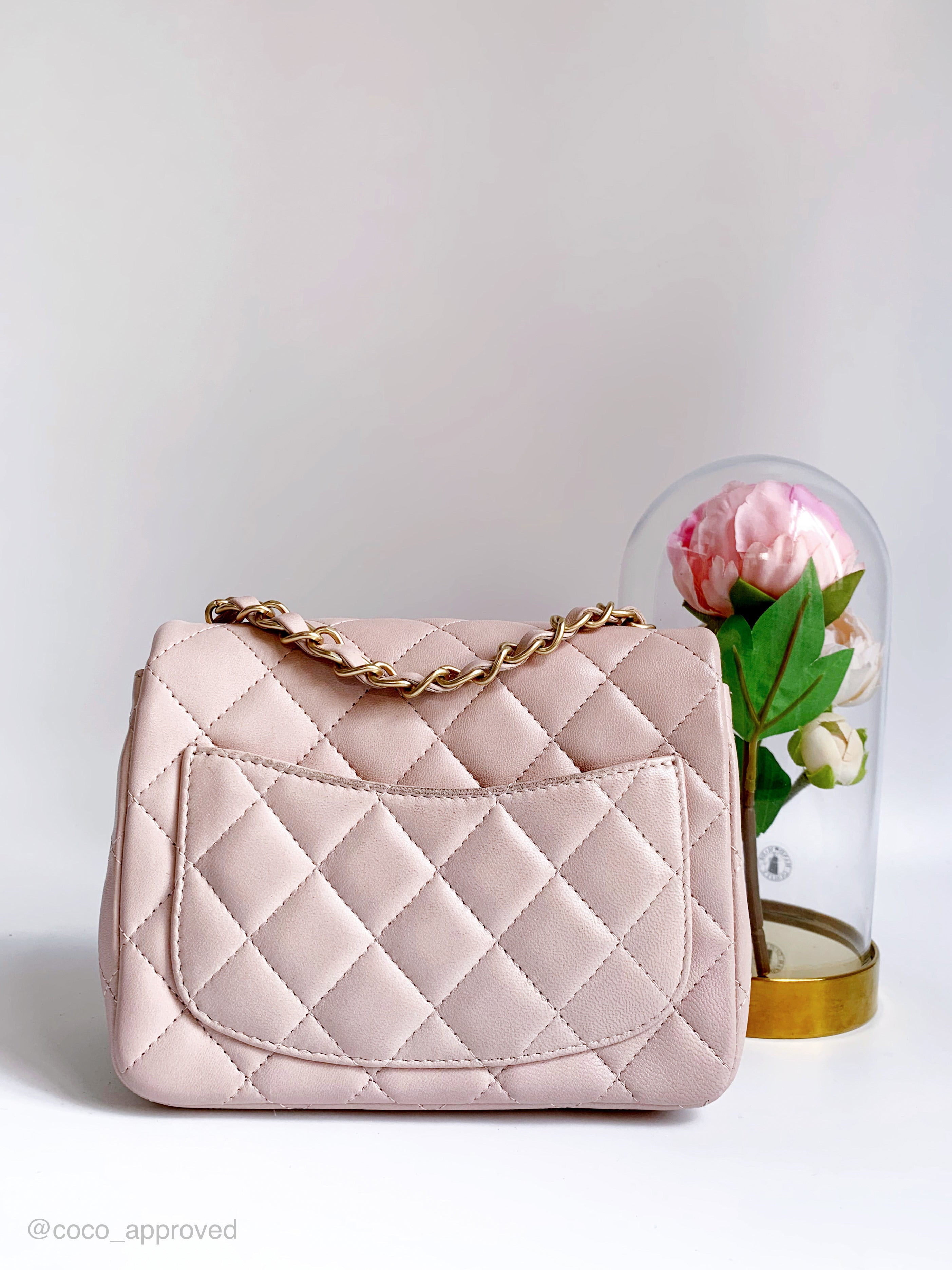 Chanel Quilted Mini Square Flap Pink Lambskin Gold Hardware – Coco Approved  Studio