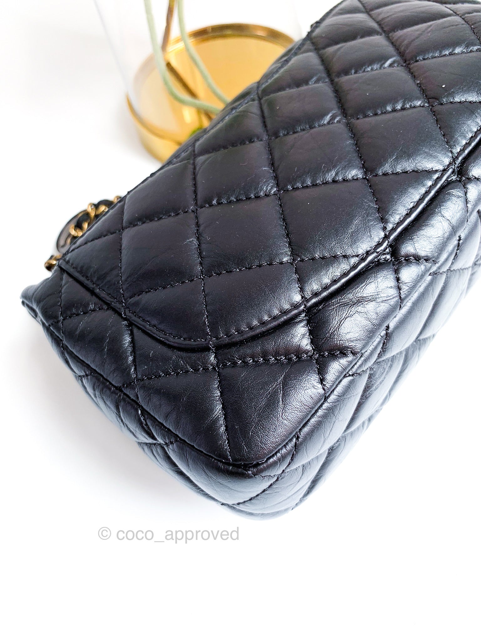 Chanel Limited Edition Aged Calfskin Quilted Mini Medallion Flap Black –  Coco Approved Studio