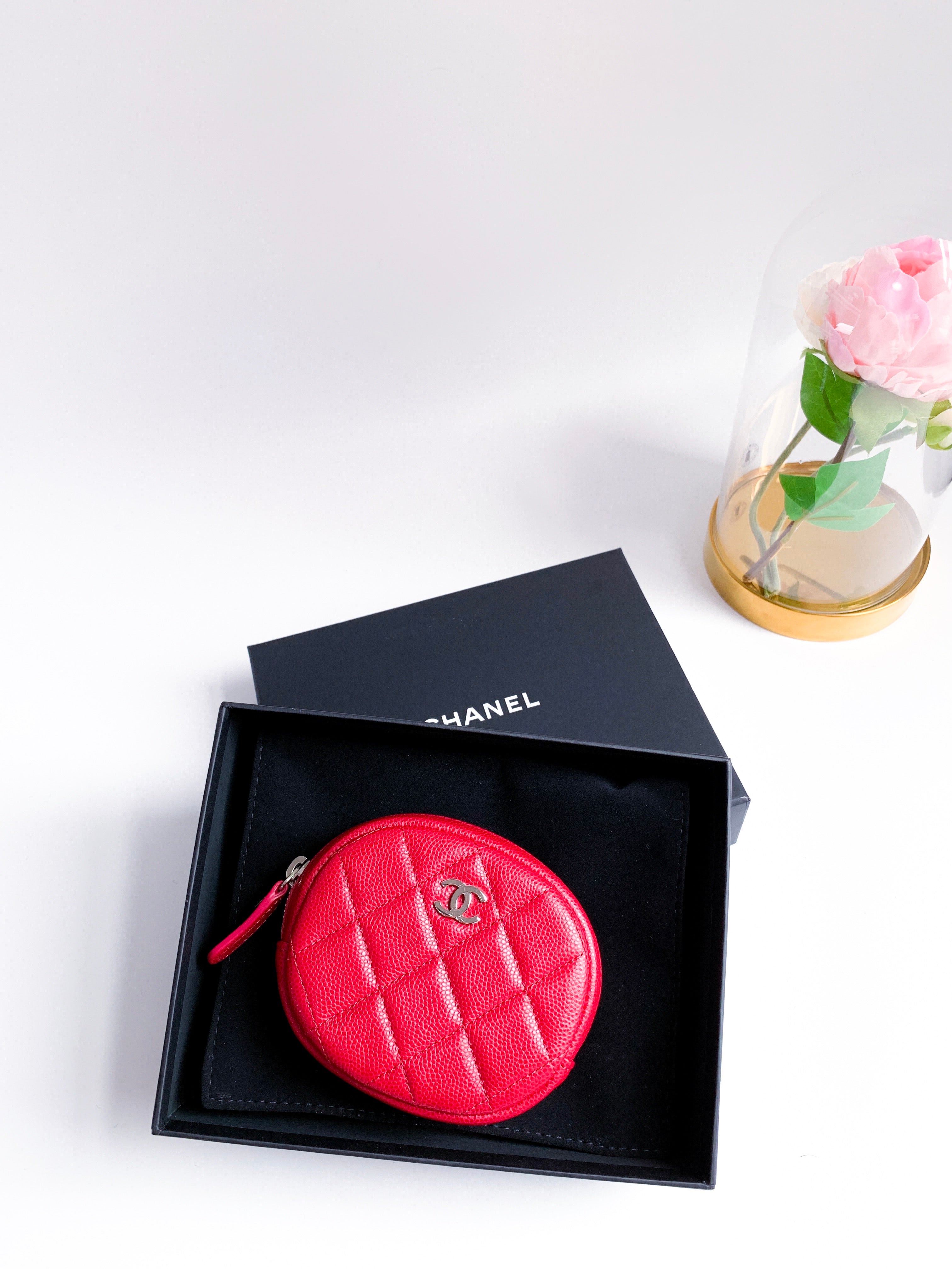 Chanel Round Coin Purse Red 17B - Designer WishBags