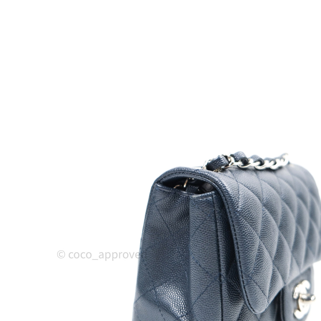 CHANEL Caviar Quilted Mini Square Flap Navy 1291677