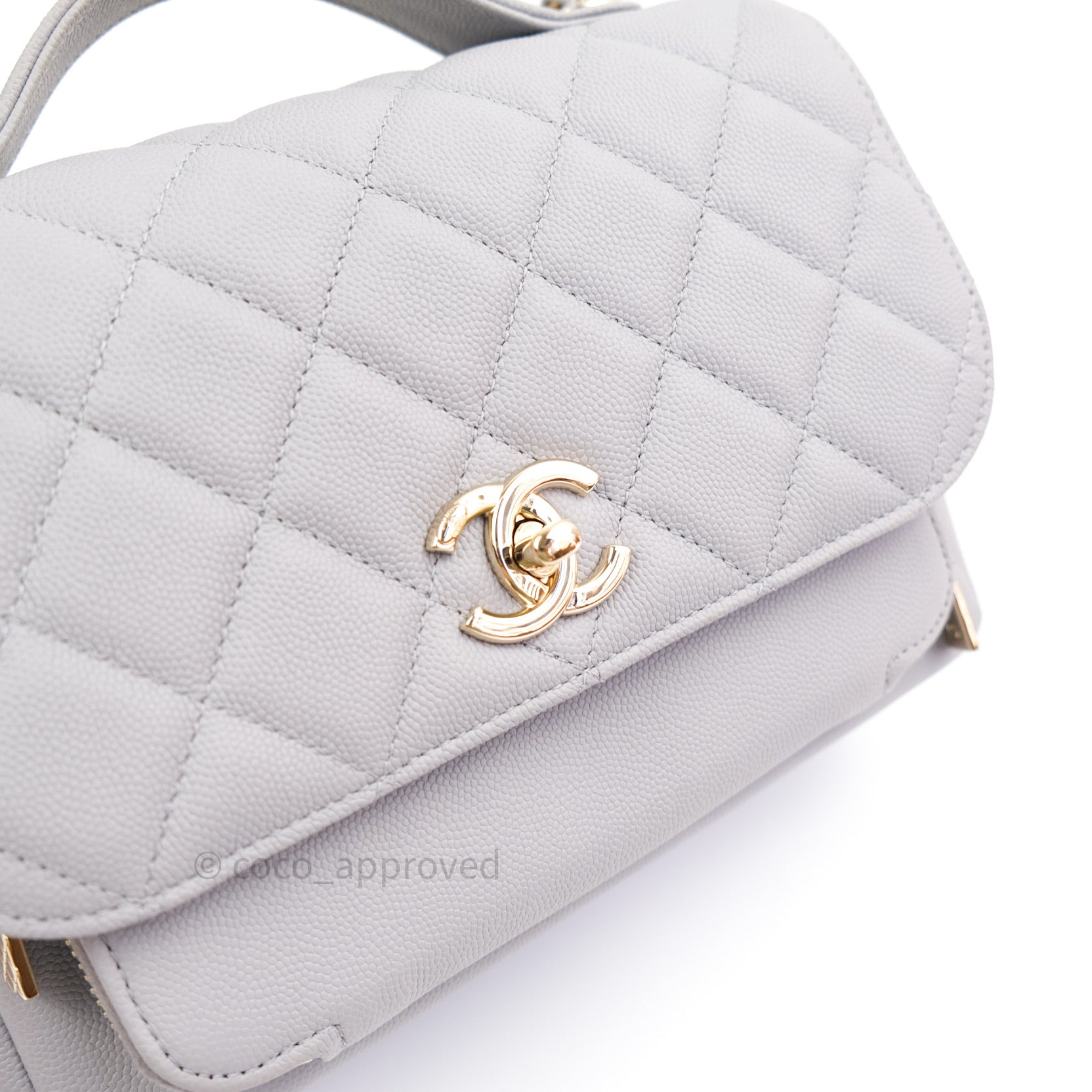 Chanel Quilted Medium Business Affinity Flap Grey Caviar Light
