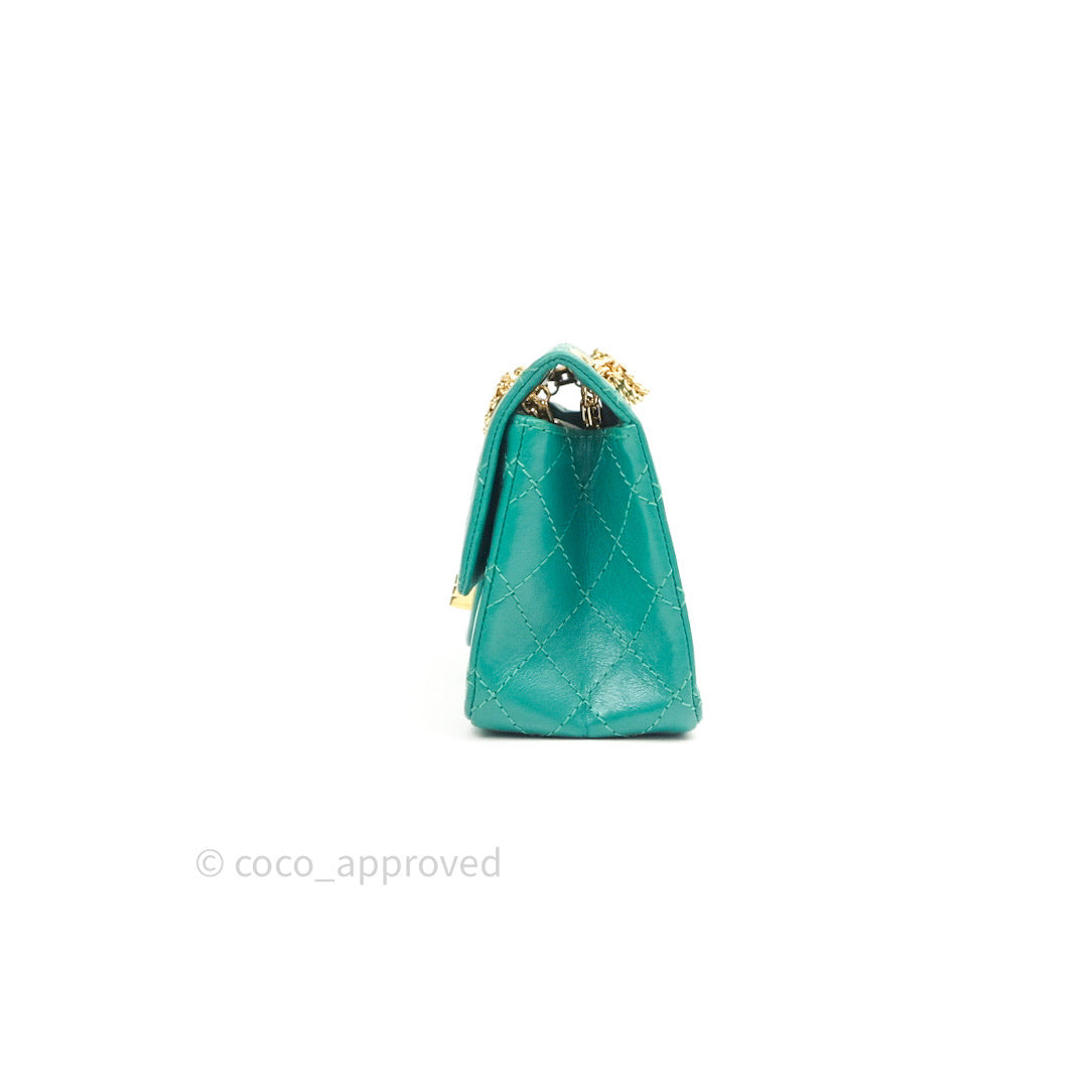 Chanel Mini Reissue 224 Green Aged Calfskin Gold Hardware – Coco