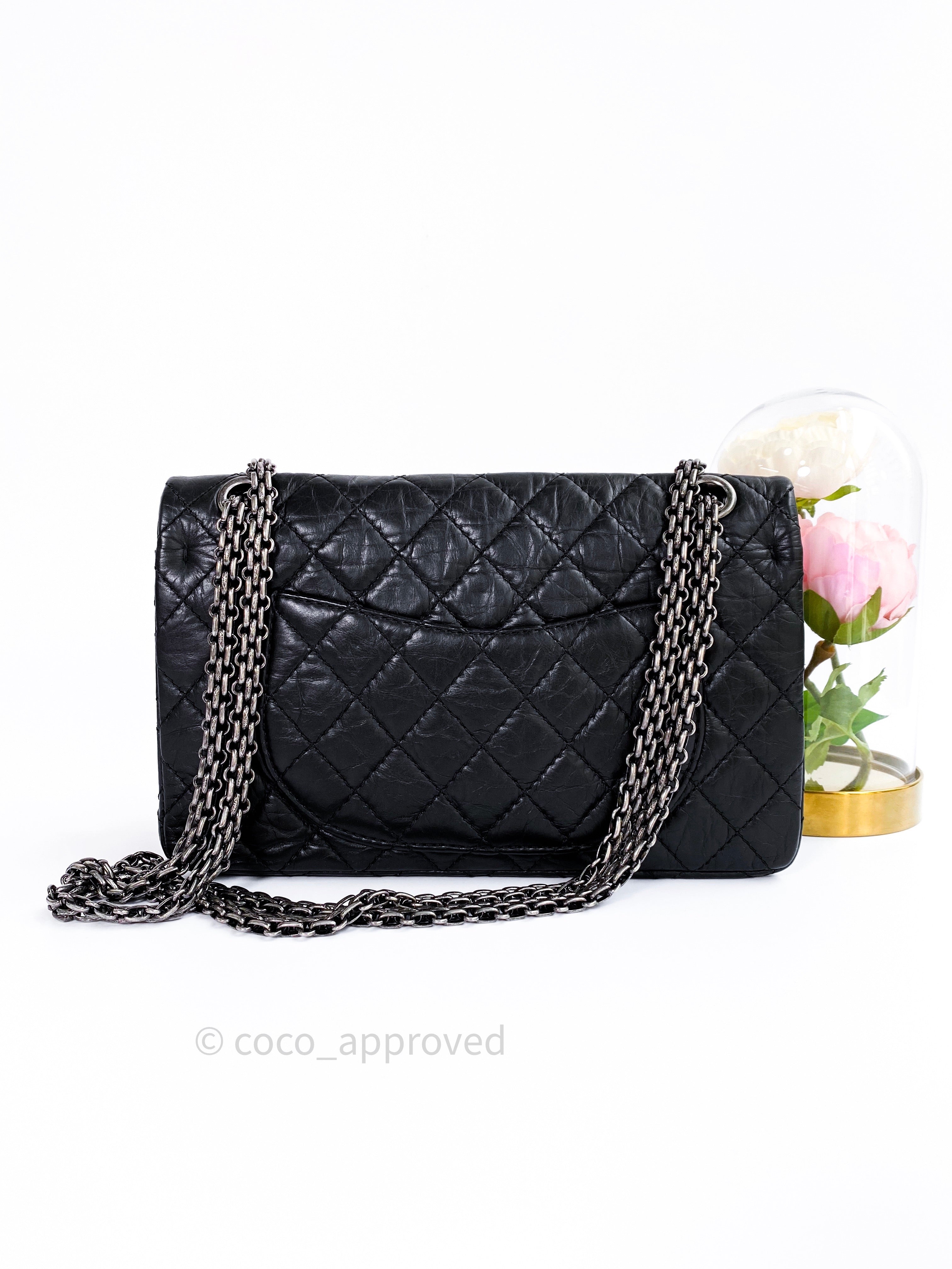 Chanel 2.55 Reissue Aged Calfskin 225 Flap Black Ruthenium Hardware – Coco  Approved Studio