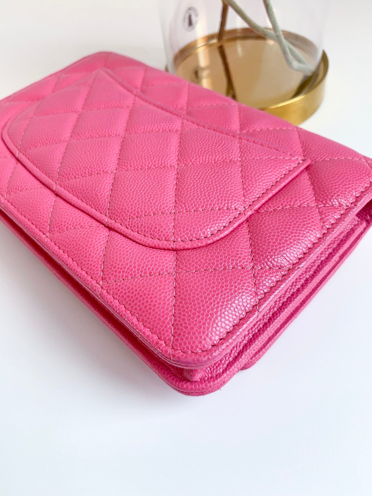 Chanel Pink Caviar Zip Wallet (Medium), Luxury, Bags & Wallets on