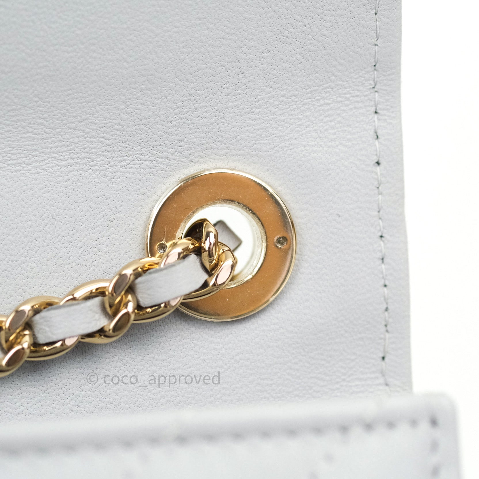 Chanel Mini Trendy CC Wallet On Chain WOC Lambskin Chevron Grey Gold H – Coco  Approved Studio