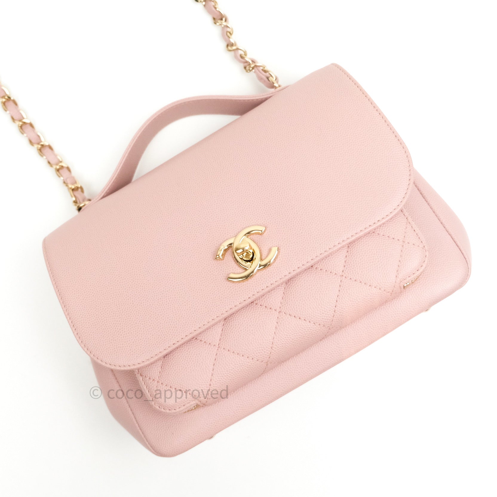 Chanel Quilted Medium Business Affinity Flap Light Pink Light Gold Har –  Coco Approved Studio