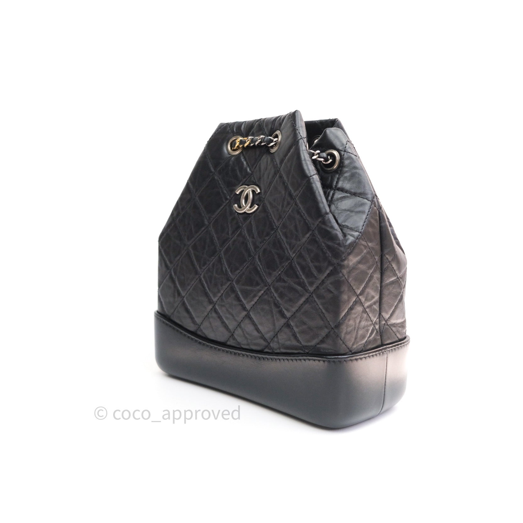 Chanel Small Gabrielle Backpack Beige Black Aged Calfskin – Coco Approved  Studio