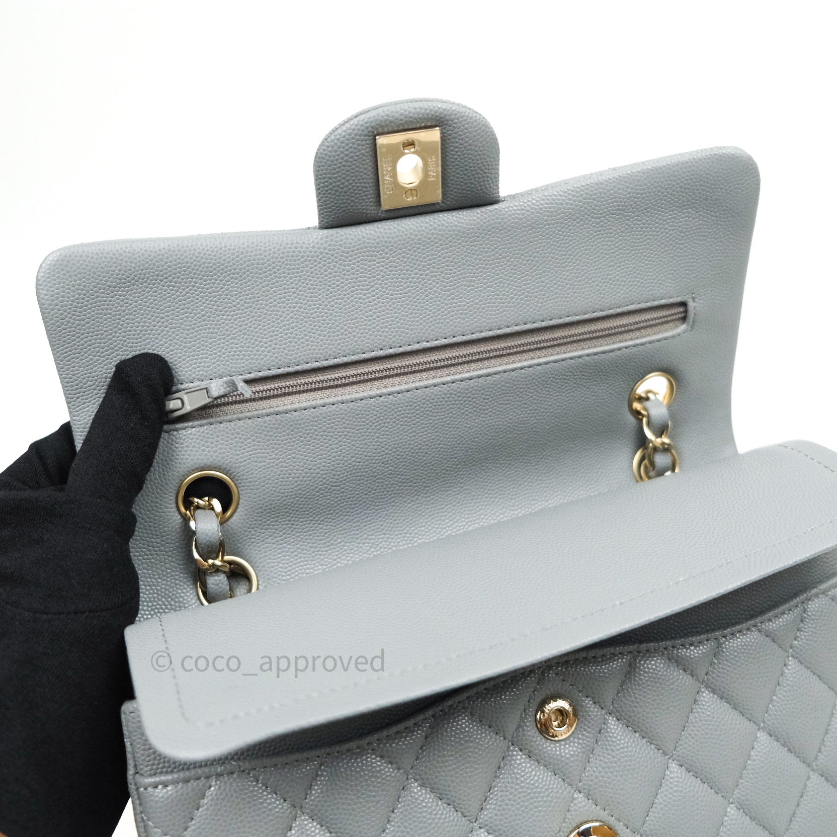 Chanel Grey Mini Rectangular Flap Colour Lambskin with Champagne Gold   Bags Of Personality