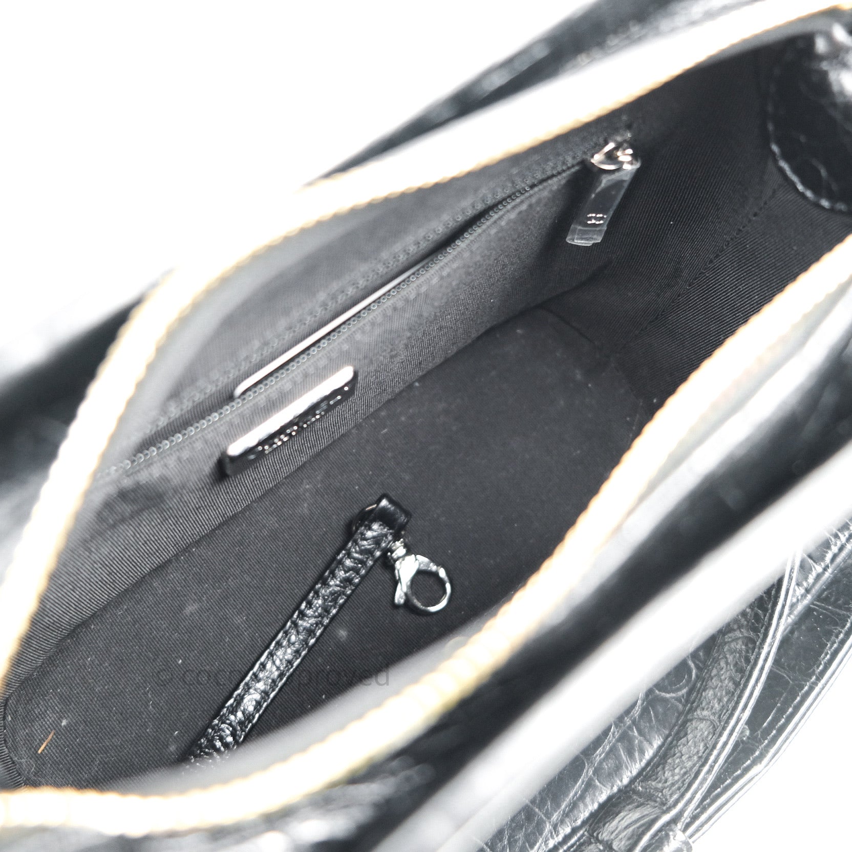Chanel Mini Gabrielle shoulder bag in crocodile-embossed black calf  leather, new condition ref.178575 - Joli Closet