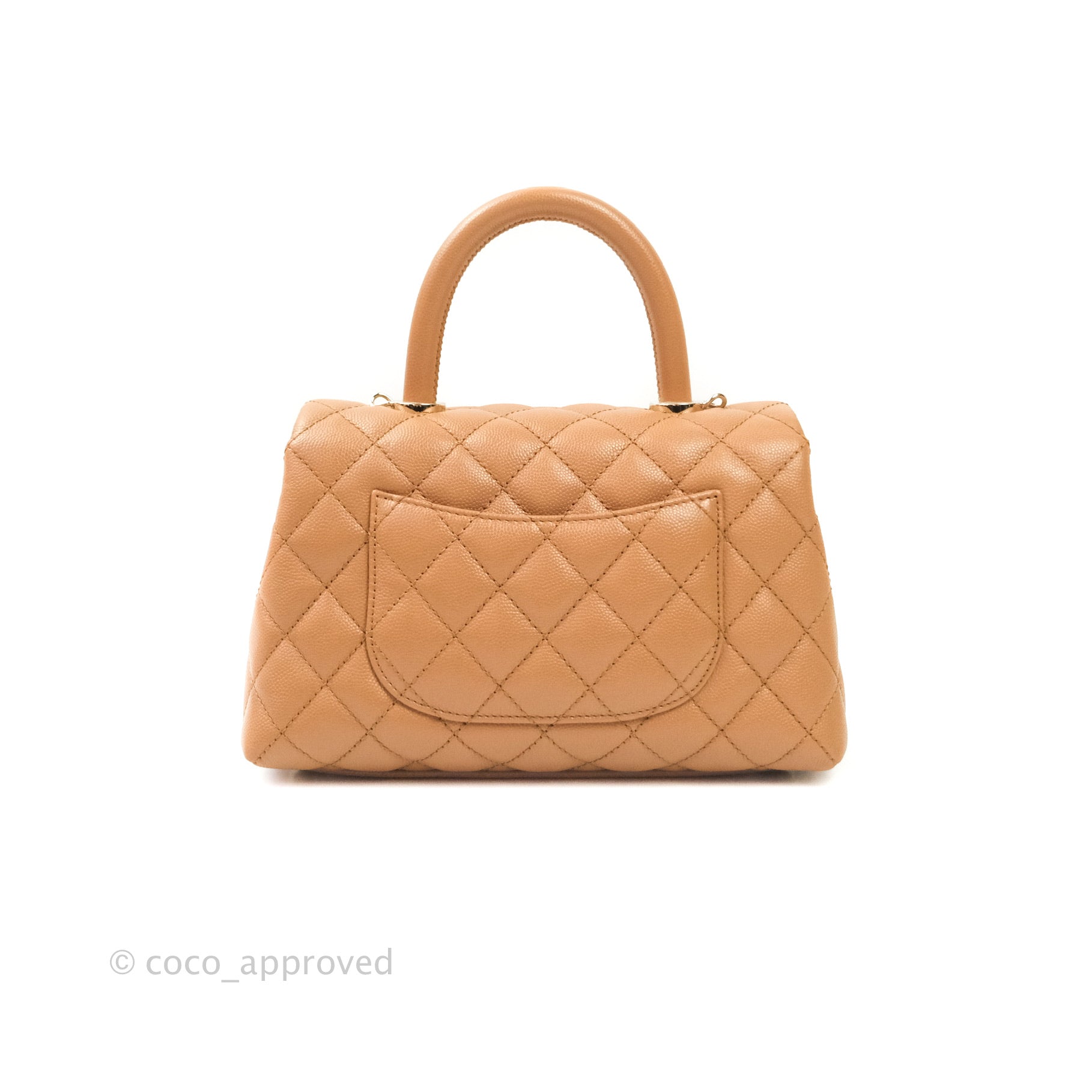 Chanel Mini Coco Handle Quilted Dark Beige Caviar Gold Hardware 21P – Coco  Approved Studio