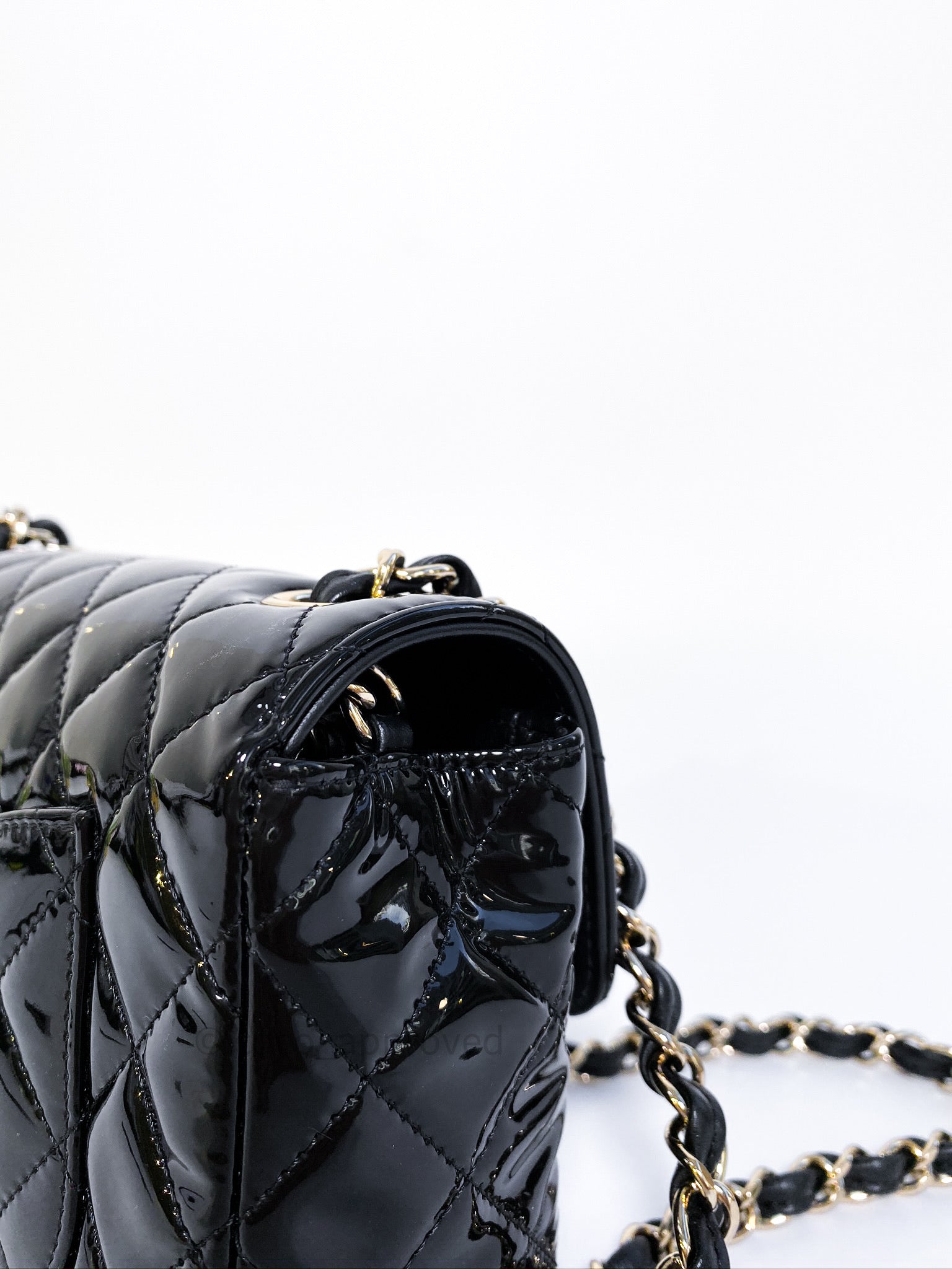 Chanel Coco de Toi Heart Chain Square Flap Bag Quilted Lambskin Mini Black