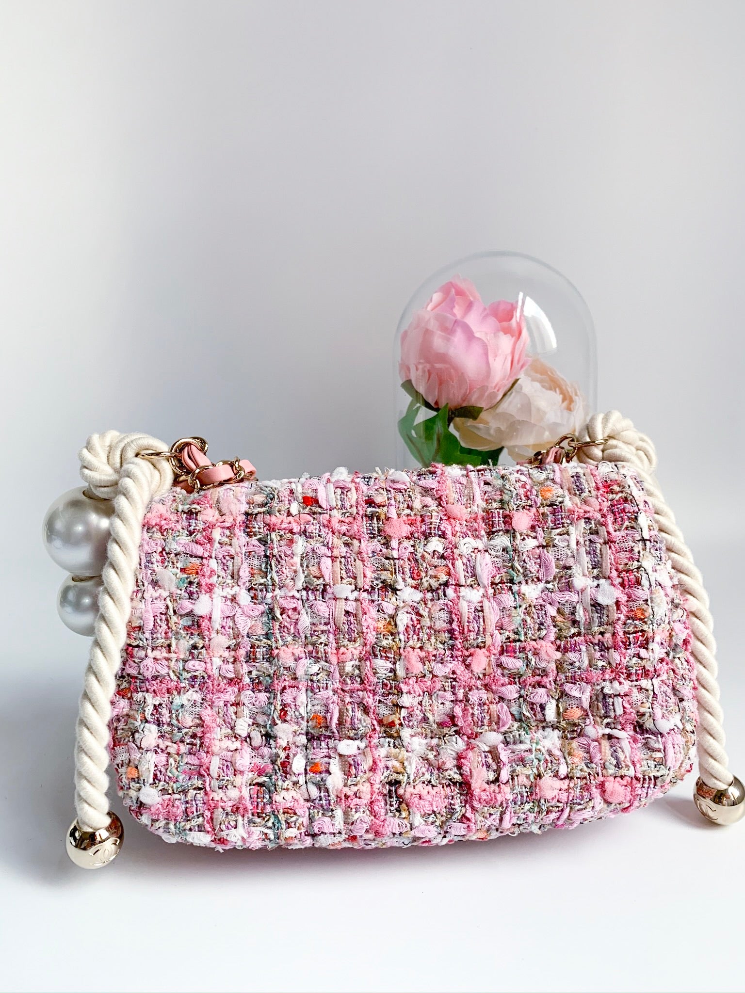 pink chanel pearl bag