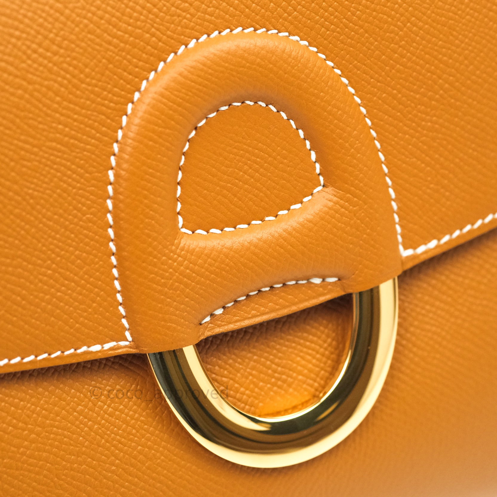 Hermes Cherche Midi 25cm Bag Evercolor Swift Calfskin Leather Gold
