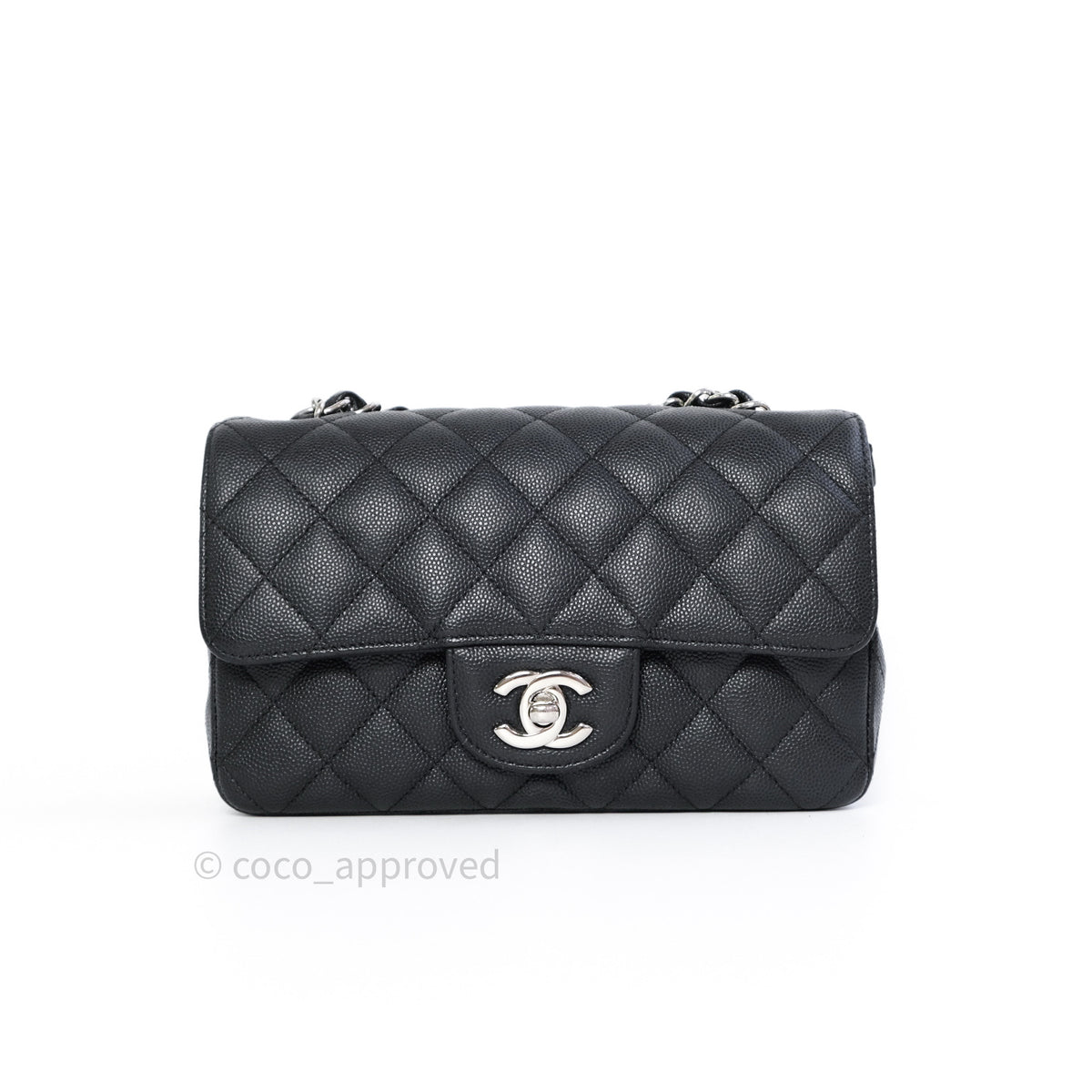 Chanel Quilted Mini Rectangular Black Caviar Silver Hardware 17C – Coco ...