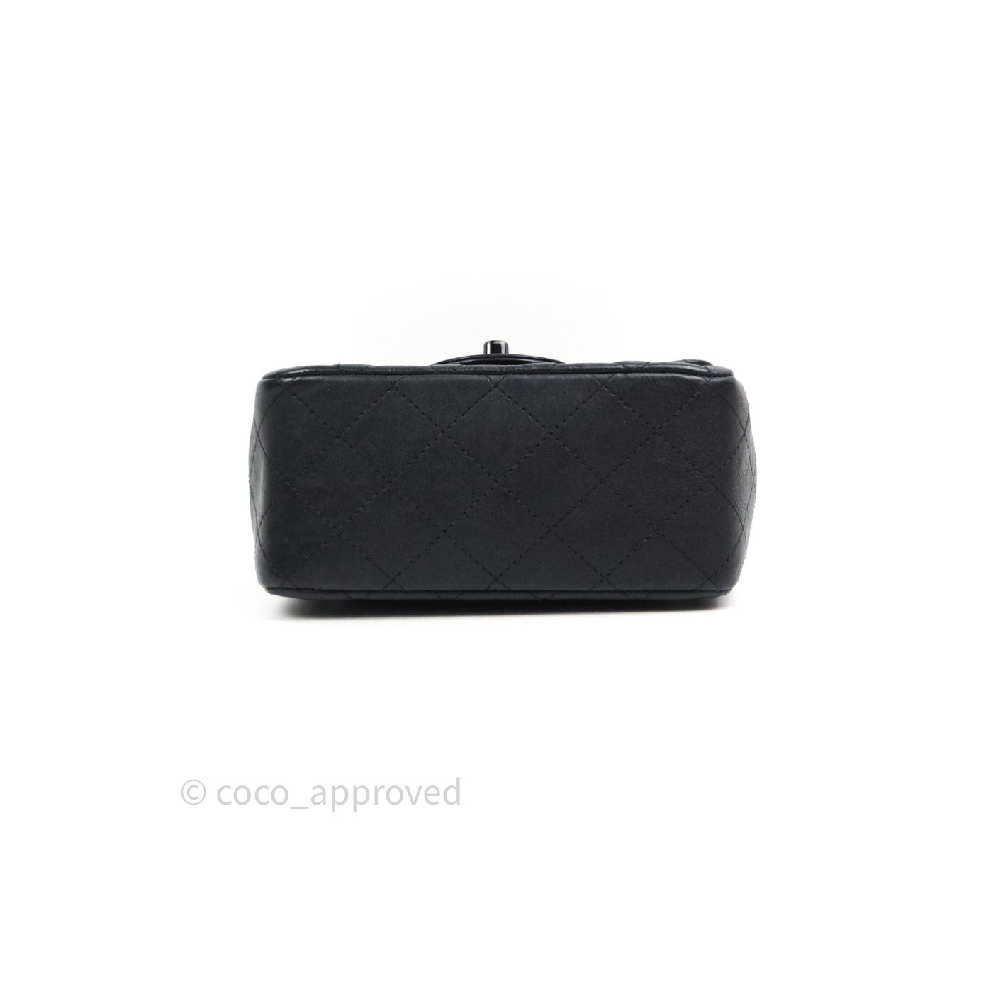 Chanel Quilted Mini Square Flap So Black Crumpled Calfskin – Coco Approved  Studio