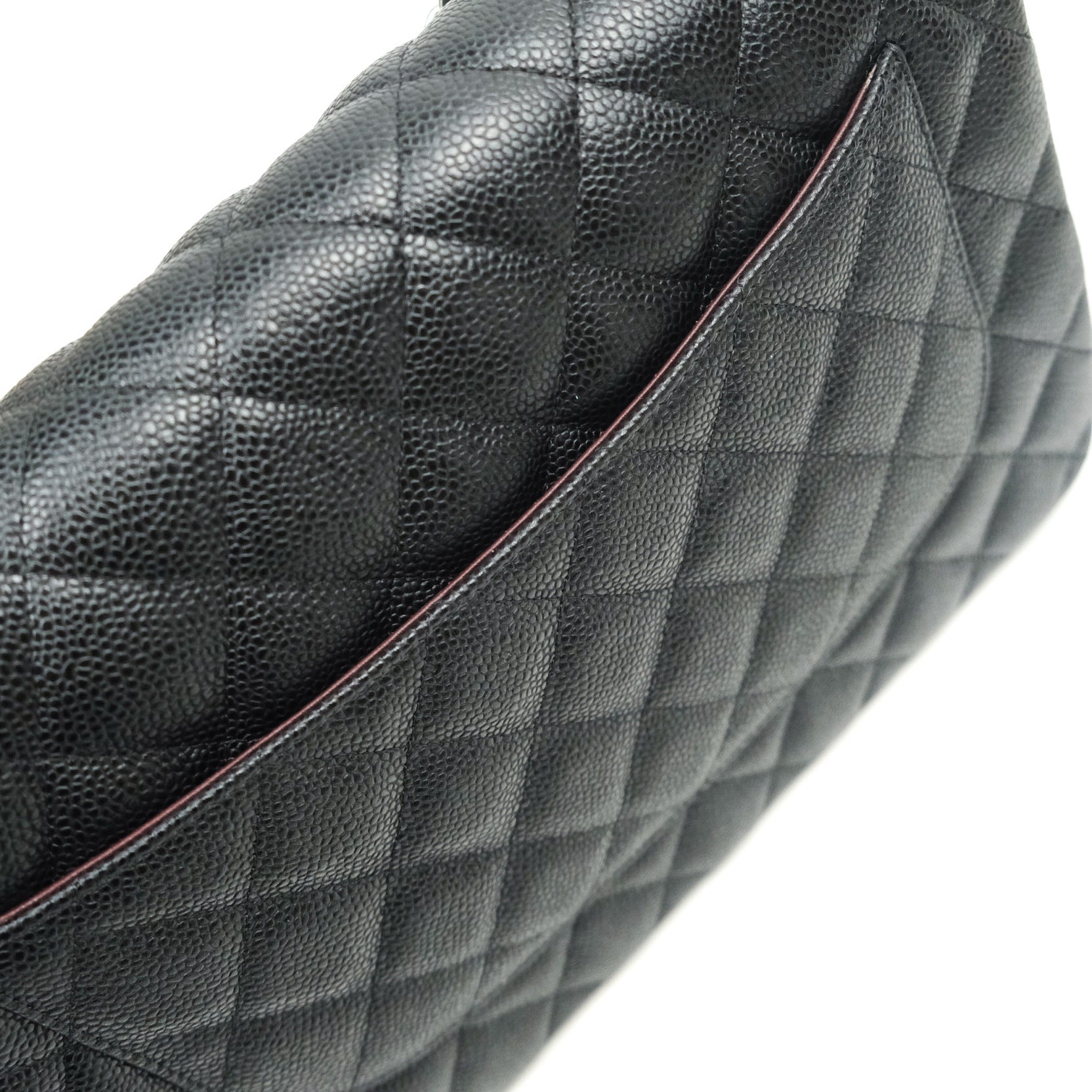 Chanel Black Quilted Caviar Jumbo Classic Double Flap Silver Hardware, 2013 (Very Good), Womens Handbag