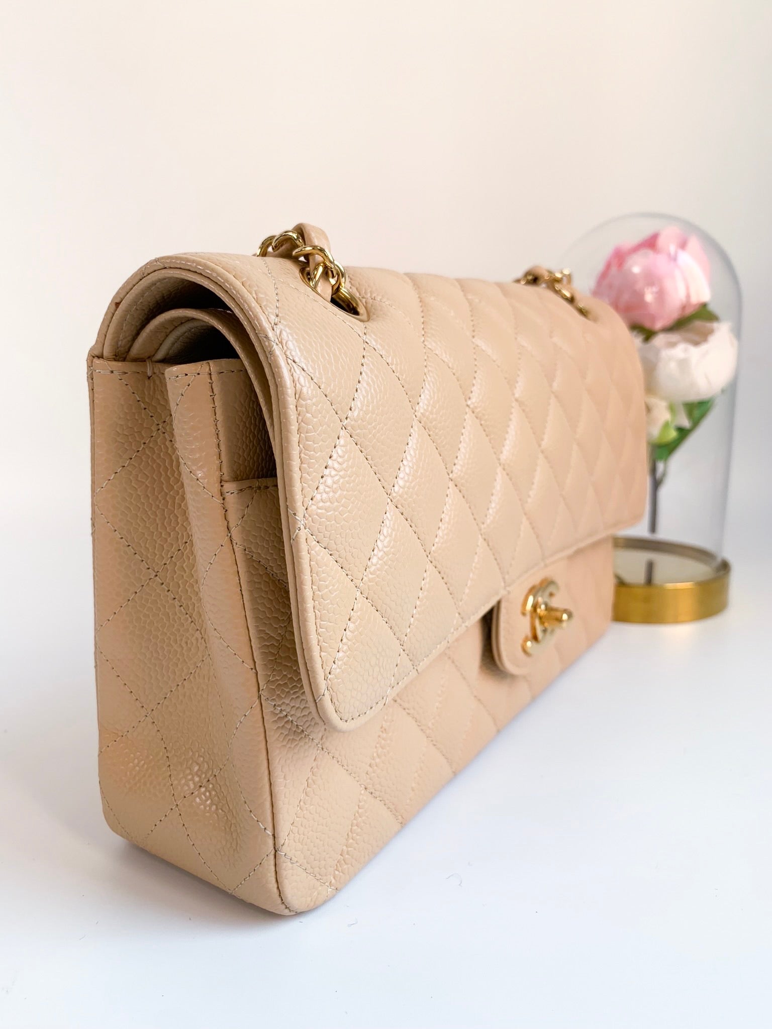 50 Shades of Beige The Chanel Caviar Flap  Academy by FASHIONPHILE