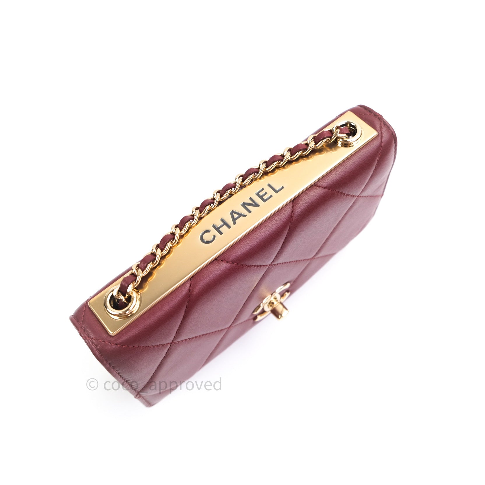 Chanel Trendy CC WOC Wallet on Chain Burgundy Lambskin Gold Hardware – Coco  Approved Studio