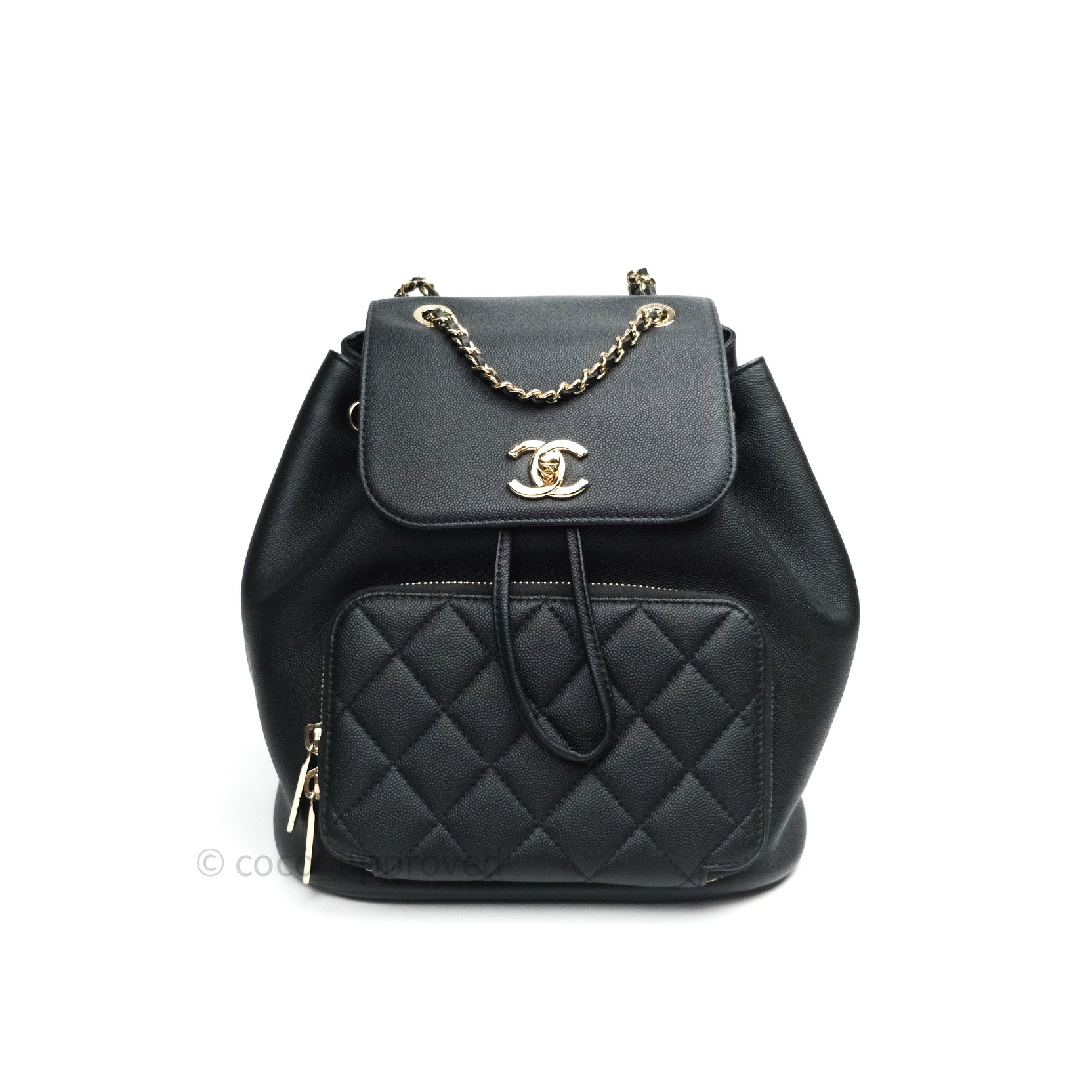 Chanel Business Affinity Backpack, Black Caviar with Gold Hardware