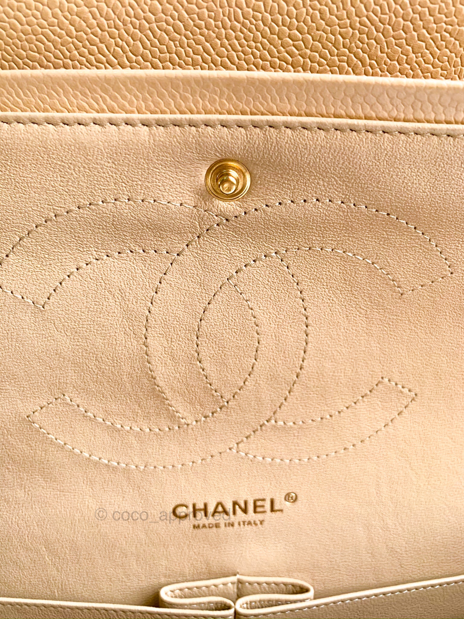 Chanel Jumbo Double Flap Beige Claire Caviar Gold Hardware⁣⁣ – Coco  Approved Studio